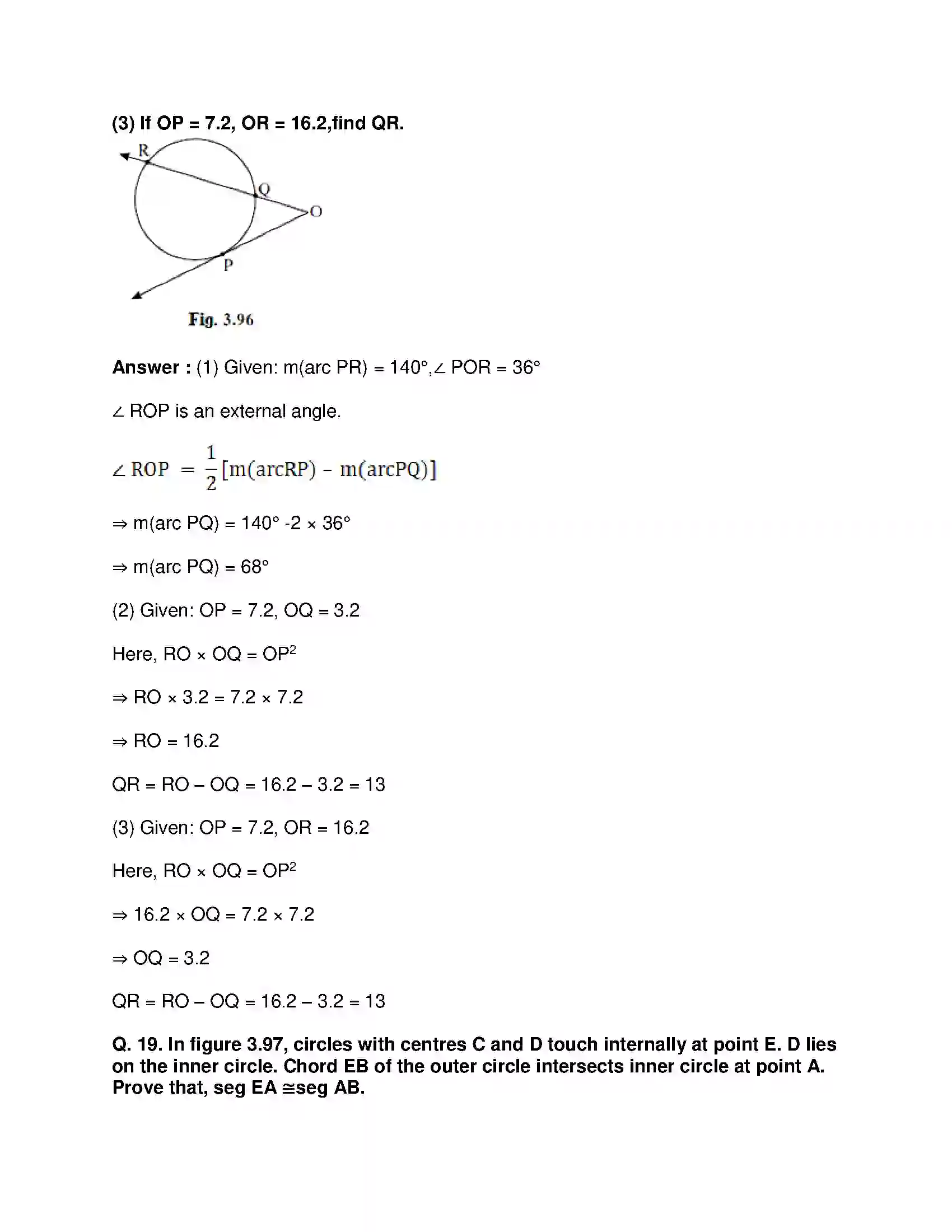 Maharashtra Board Class 10th Mathematics Part-II - English Medium Circle Solution 44