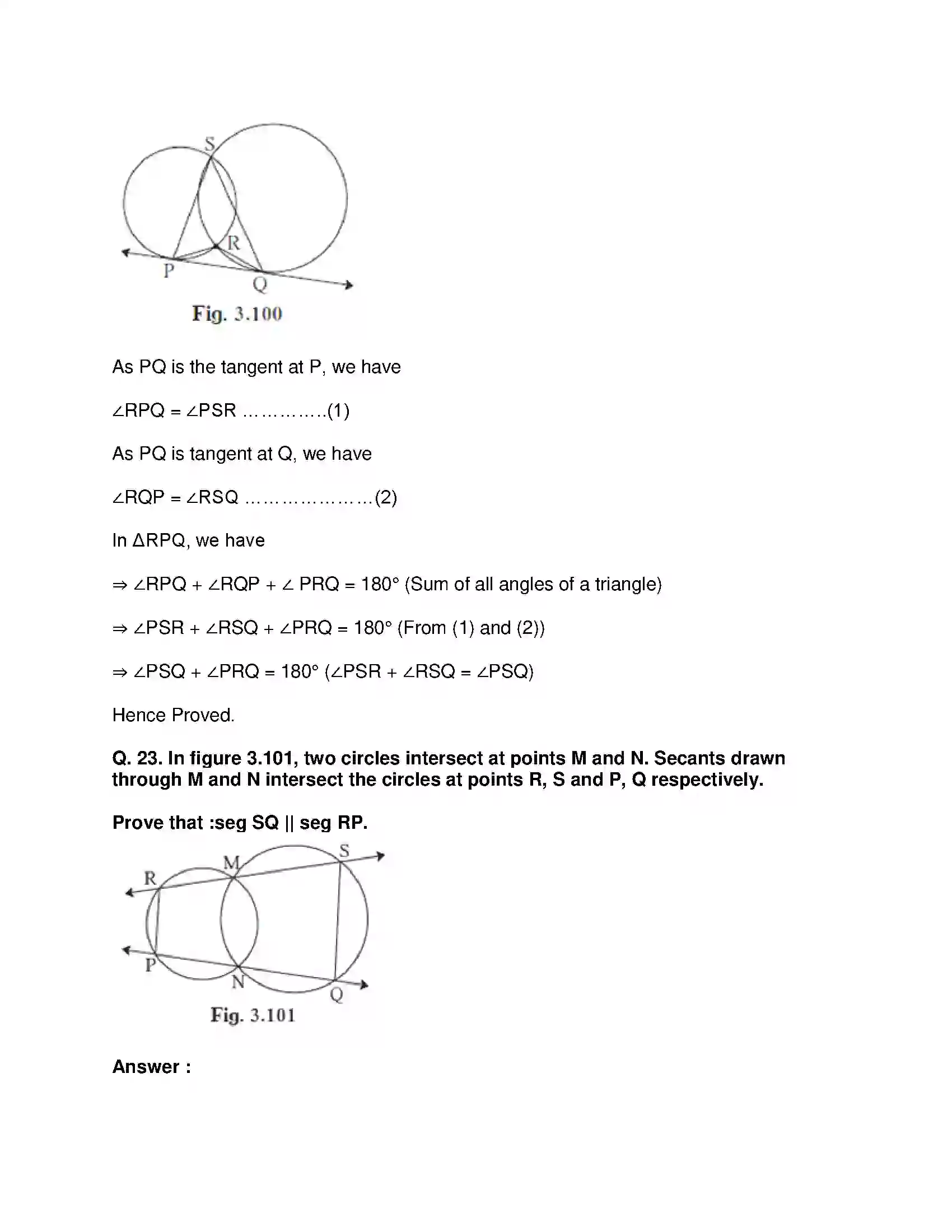 Maharashtra Board Class 10th Mathematics Part-II - English Medium Circle Solution 49