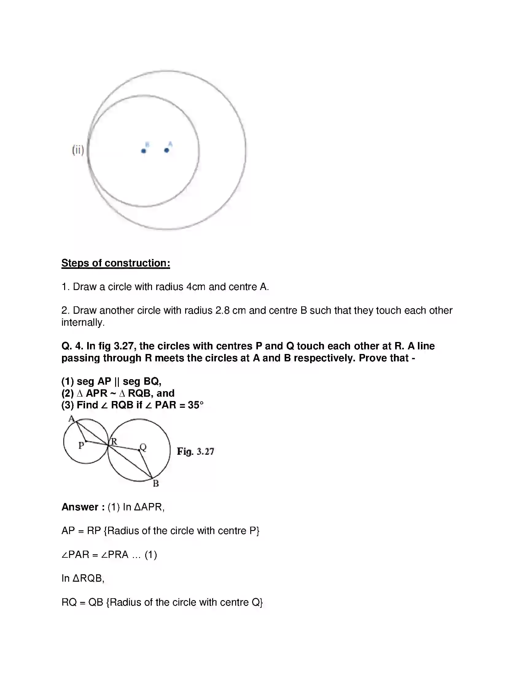 Maharashtra Board Class 10th Mathematics Part-II - English Medium Circle Solution 6