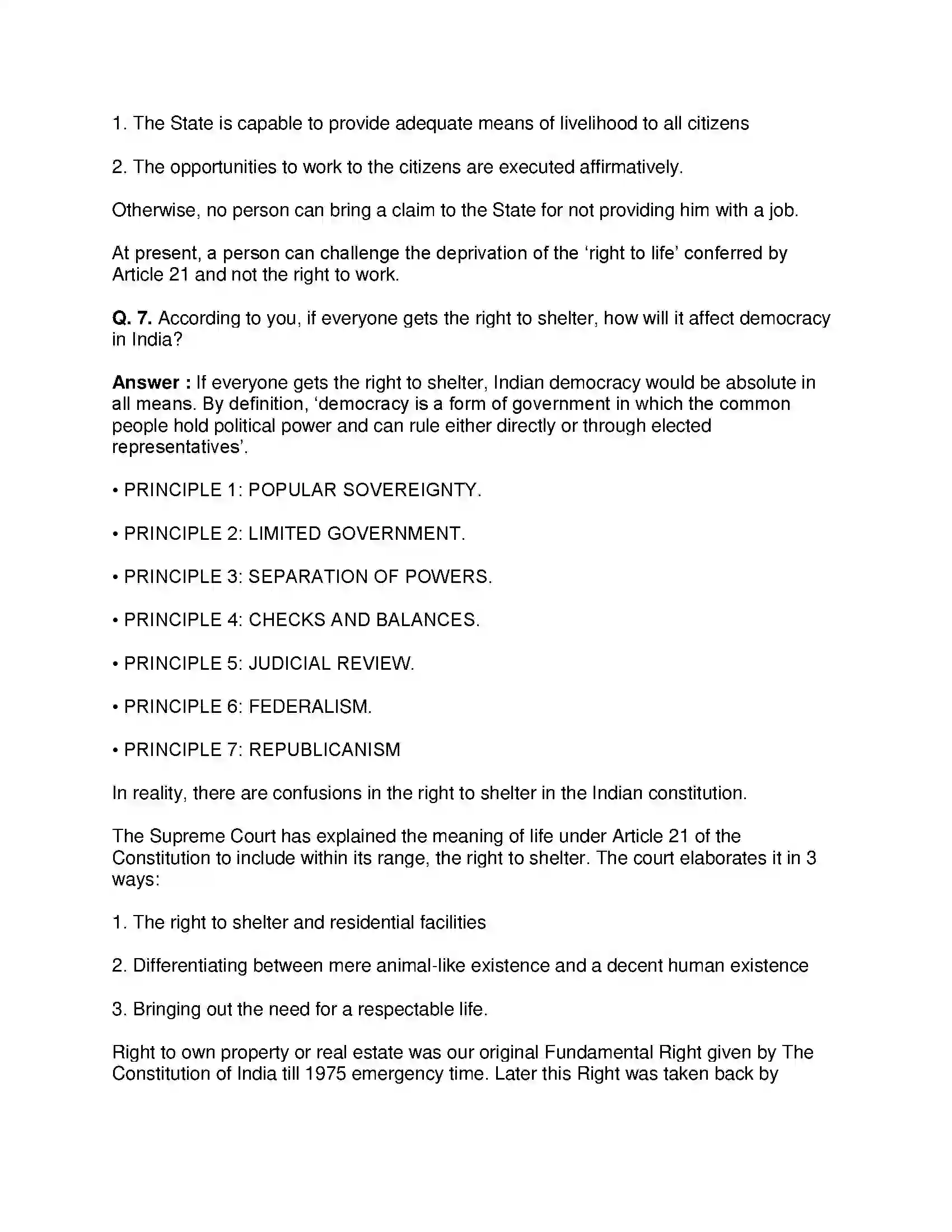 Maharashtra Board Class 10th Political Science - English Medium Working of the Constitution Solution 16