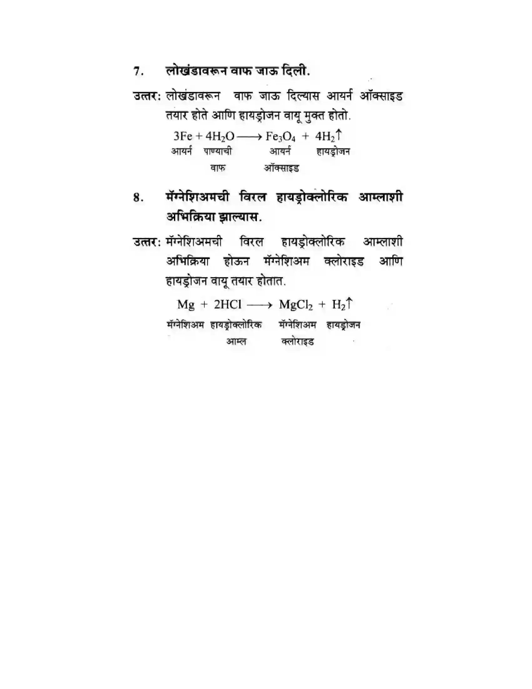 Maharashtra Board Class 10th Science & Technology - Marathi Medium Understanding Metals and Non-Metals Solution 33