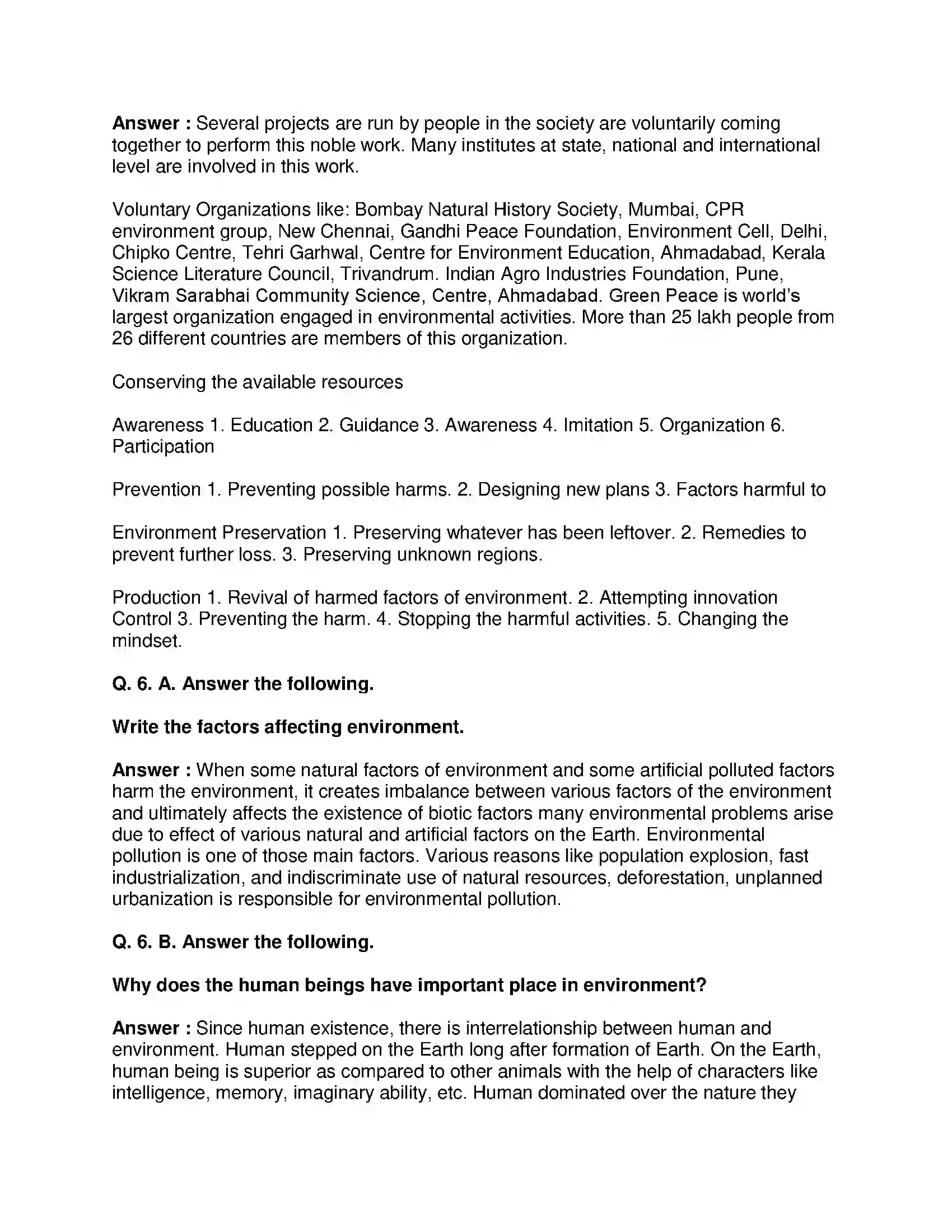 Maharashtra Board Class 10th Science & Technology-II - English Medium Environmental Management Solution 4