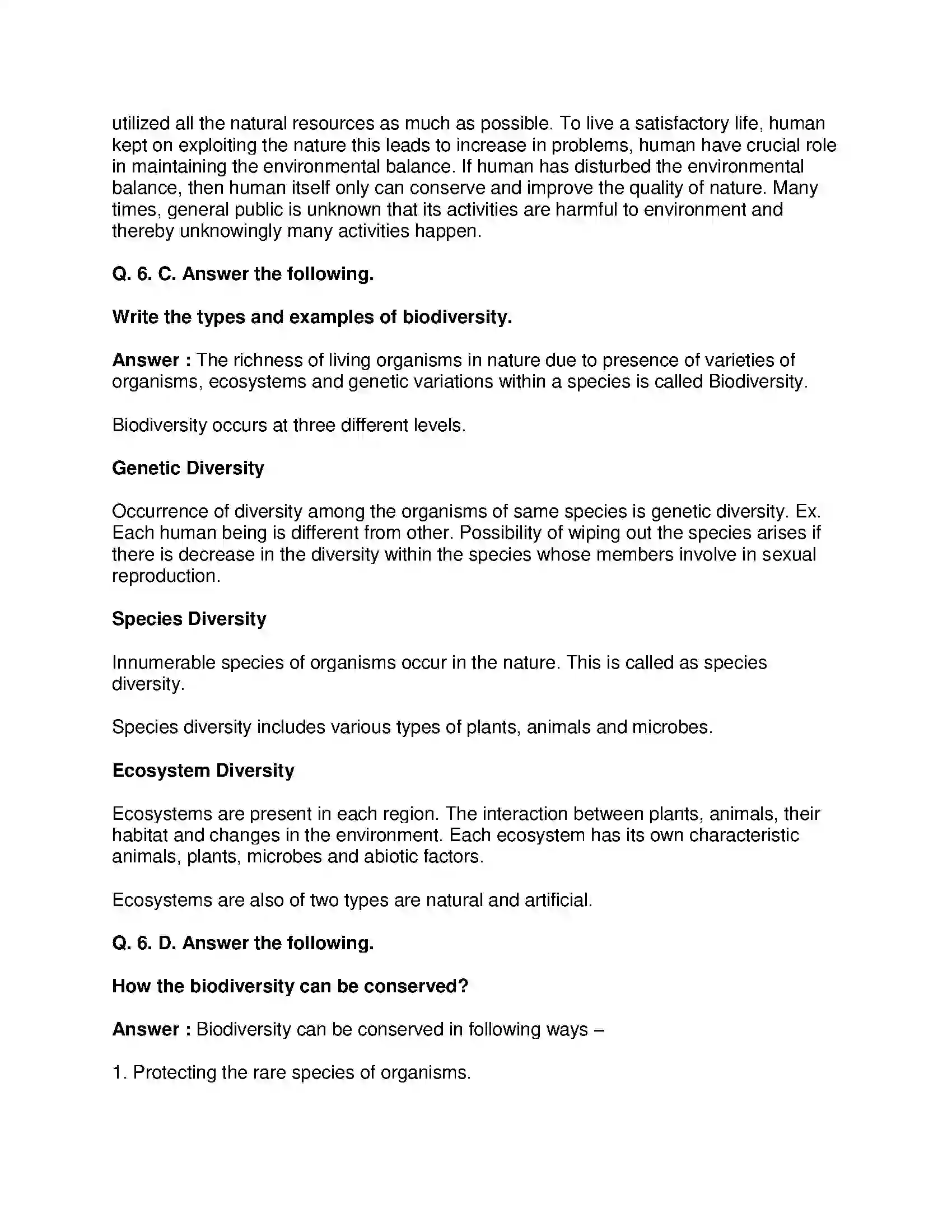 Maharashtra Board Class 10th Science & Technology-II - English Medium Environmental Management Solution 5