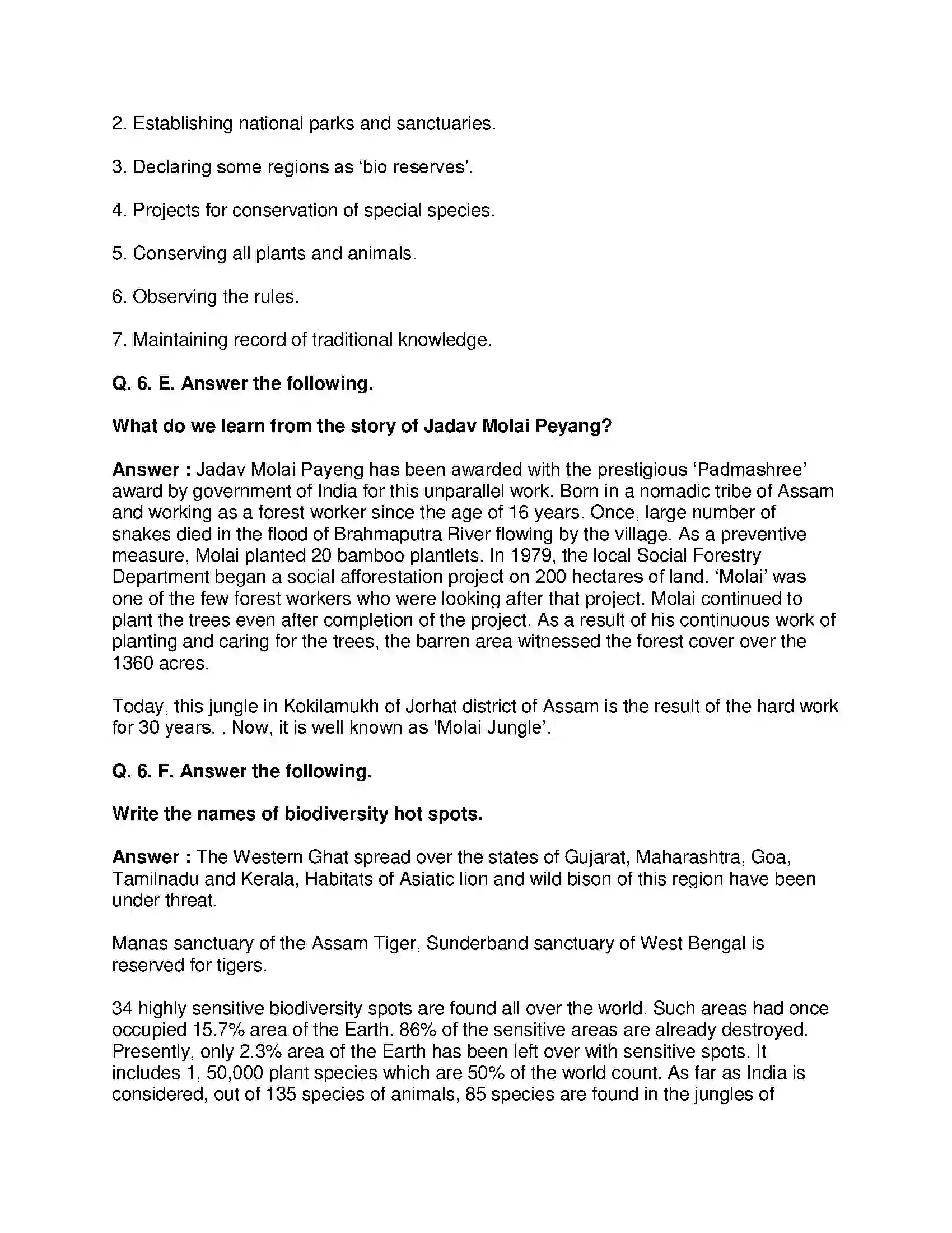 Maharashtra Board Class 10th Science & Technology-II - English Medium Environmental Management Solution 6