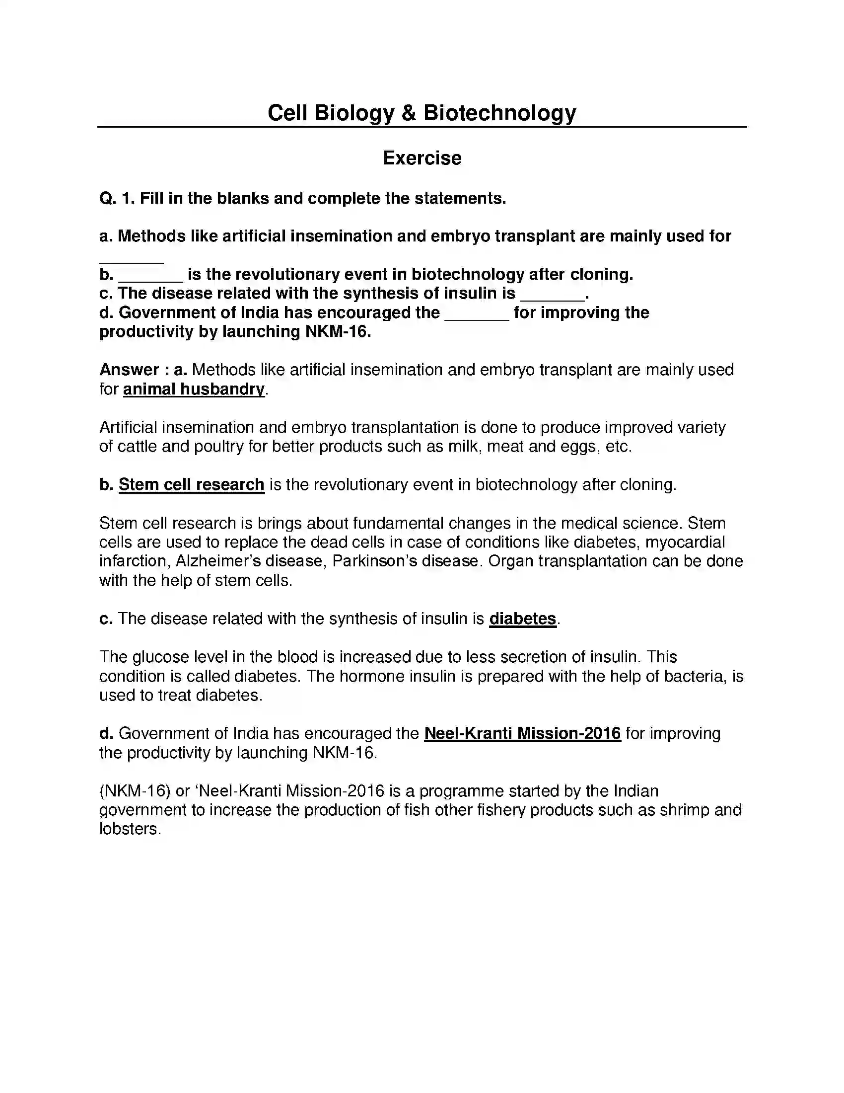 Maharashtra Board Class 10th Science & Technology-II - English Medium Cell Biology and Biotechnology Solution 1