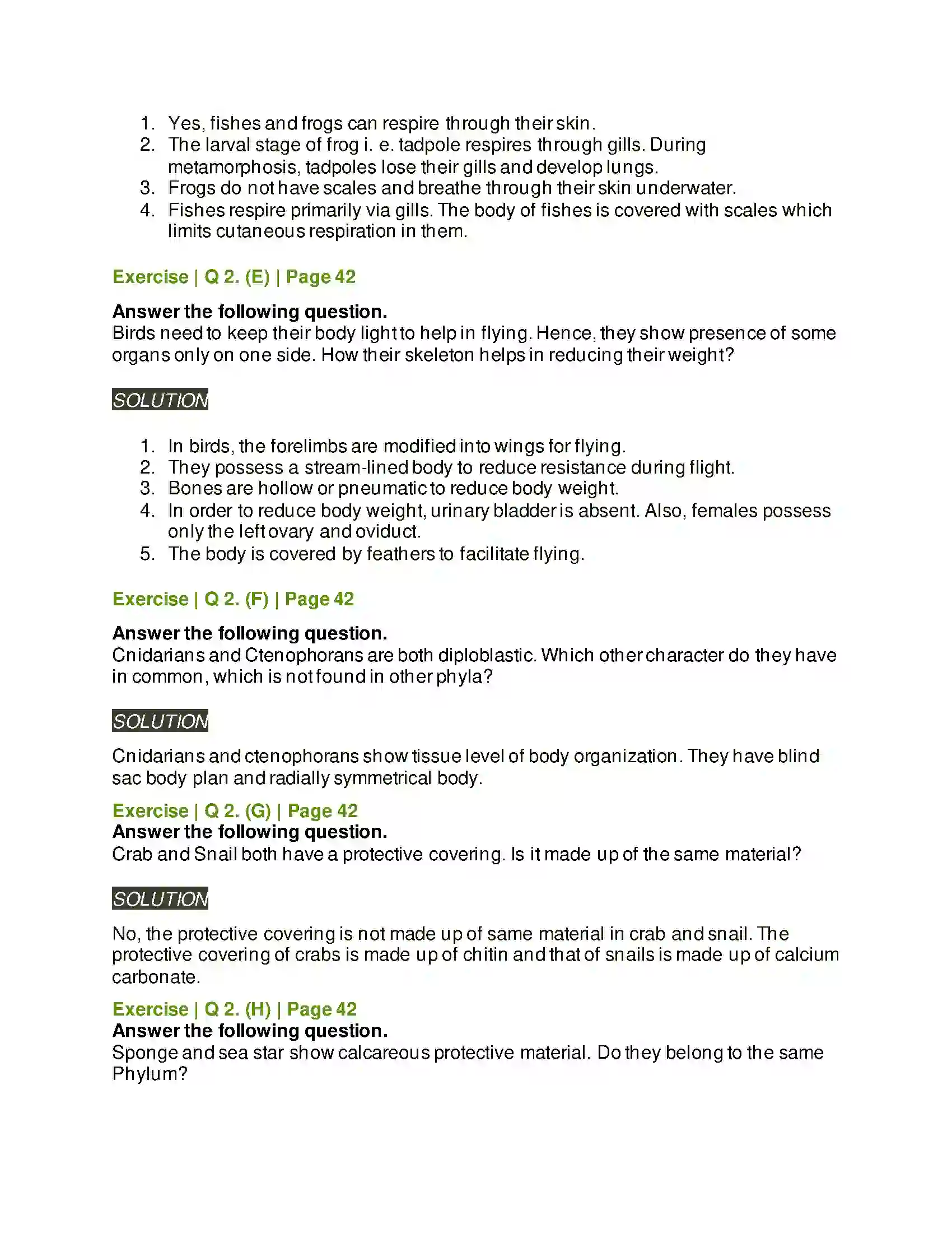 Maharashtra Board Class 11th Biology Kingdom Animalia Solution 3