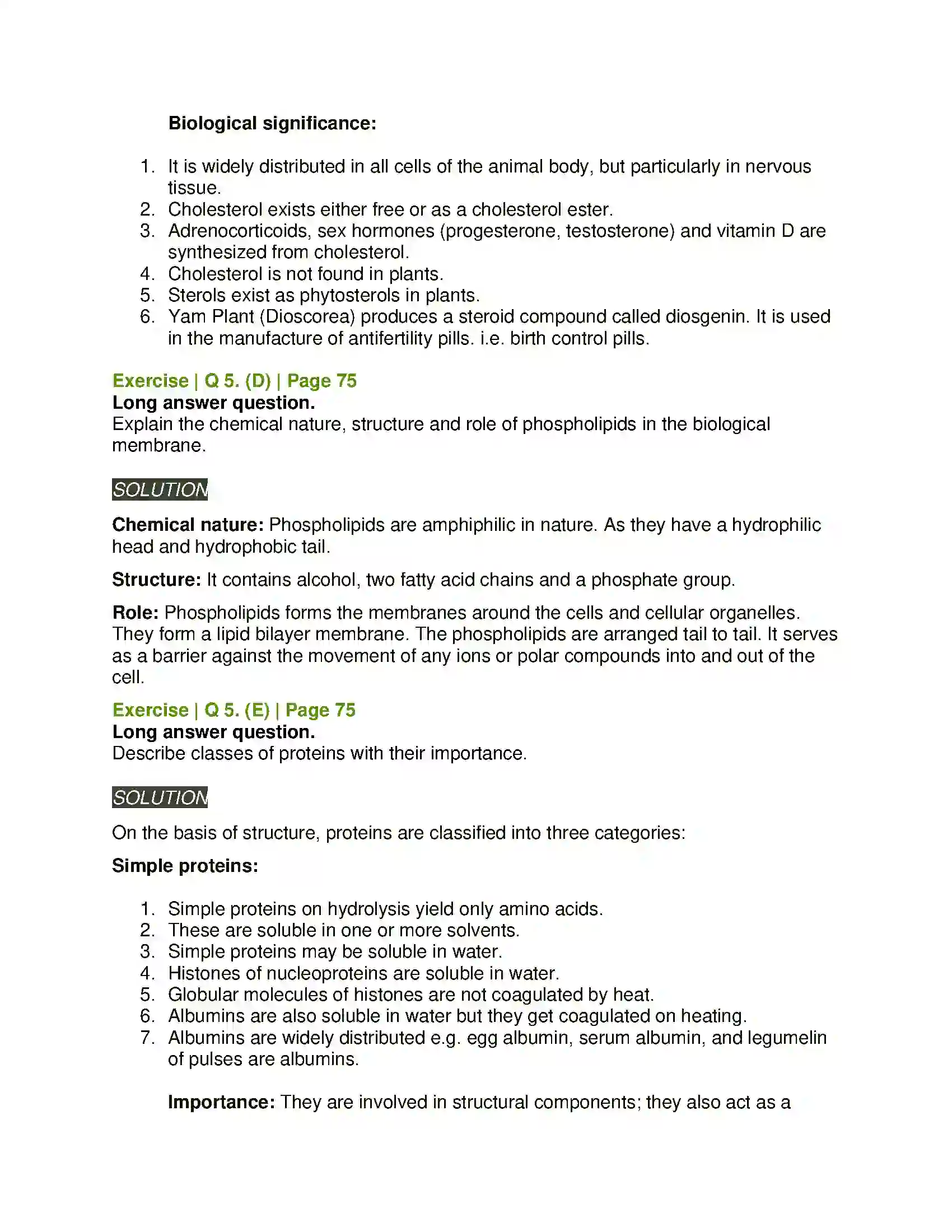 Maharashtra Board Class 11th Biology Biomolecules Solution 12