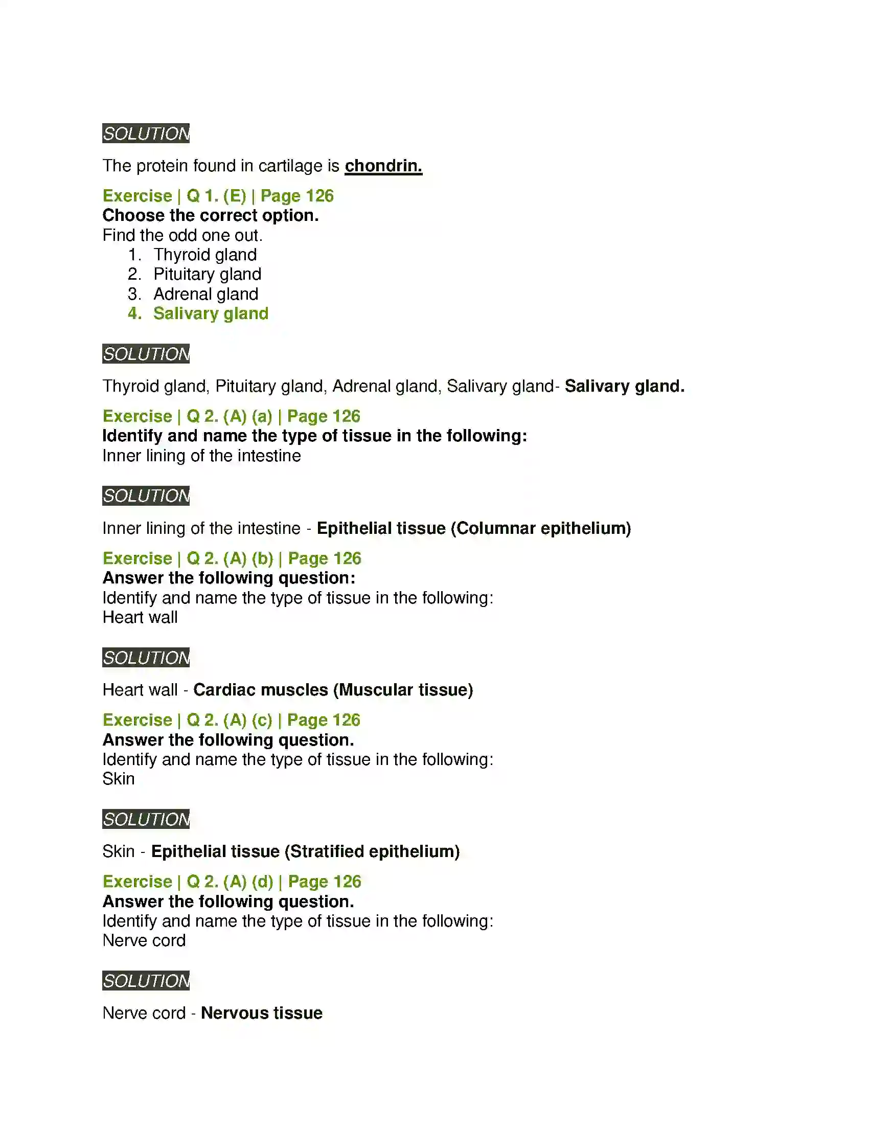 Maharashtra Board Class 11th Biology Animal Tissue Solution 2