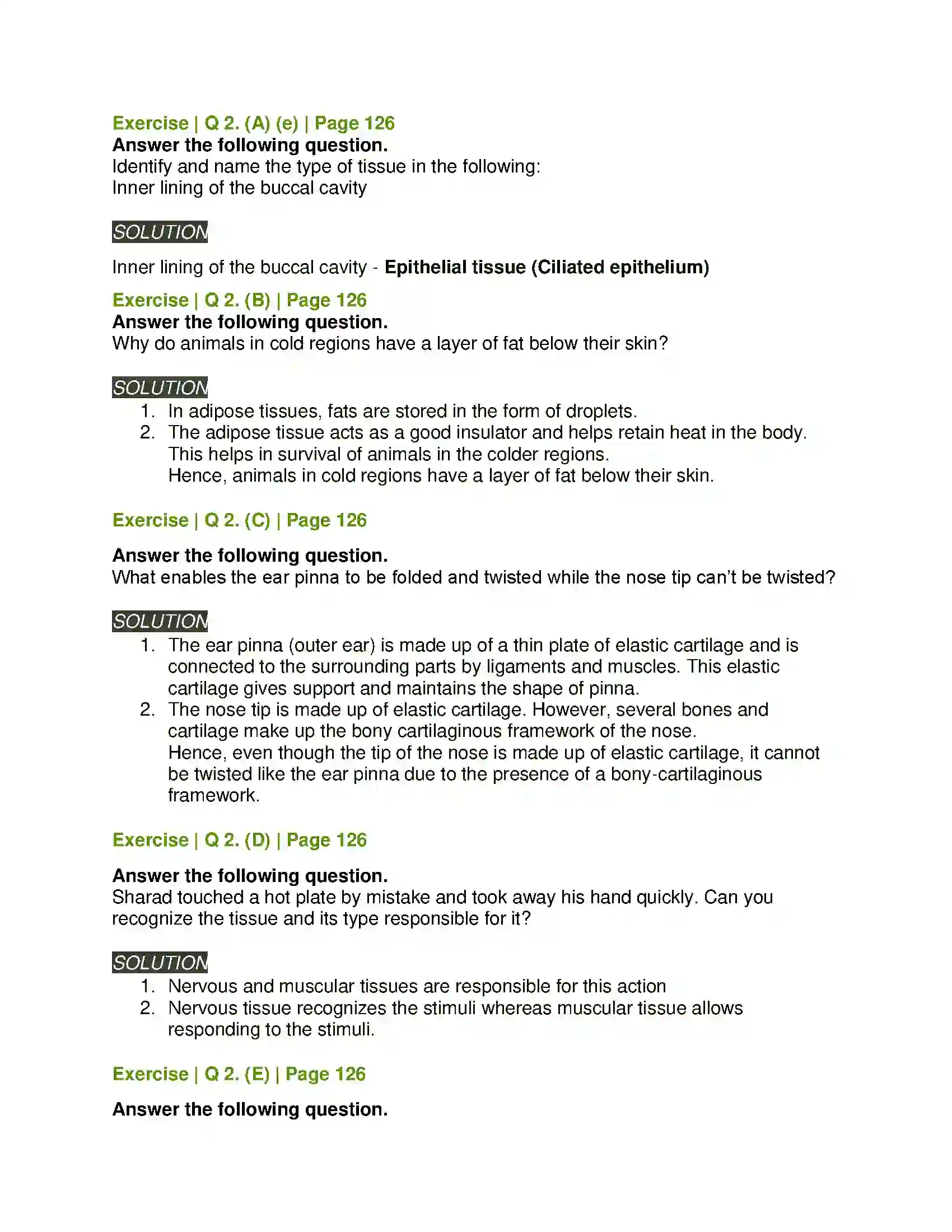 Maharashtra Board Class 11th Biology Animal Tissue Solution 3