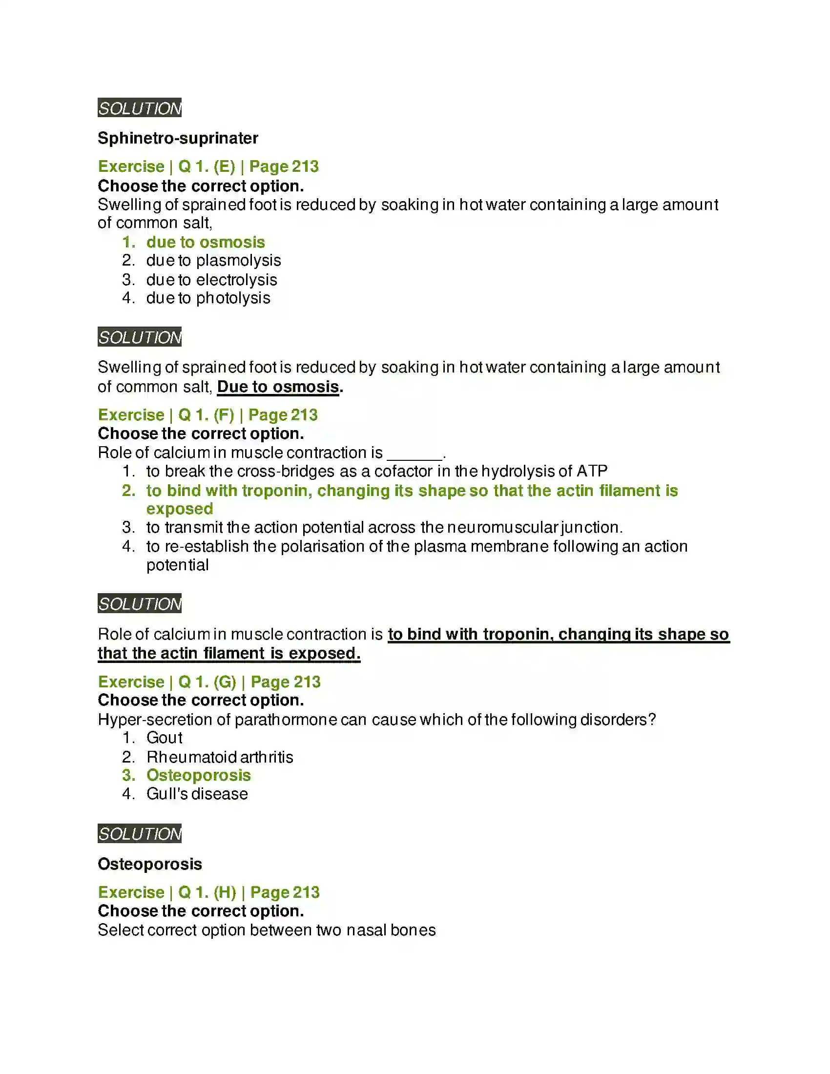 Maharashtra Board Class 11th Biology Skeleton and Movement Solution 2