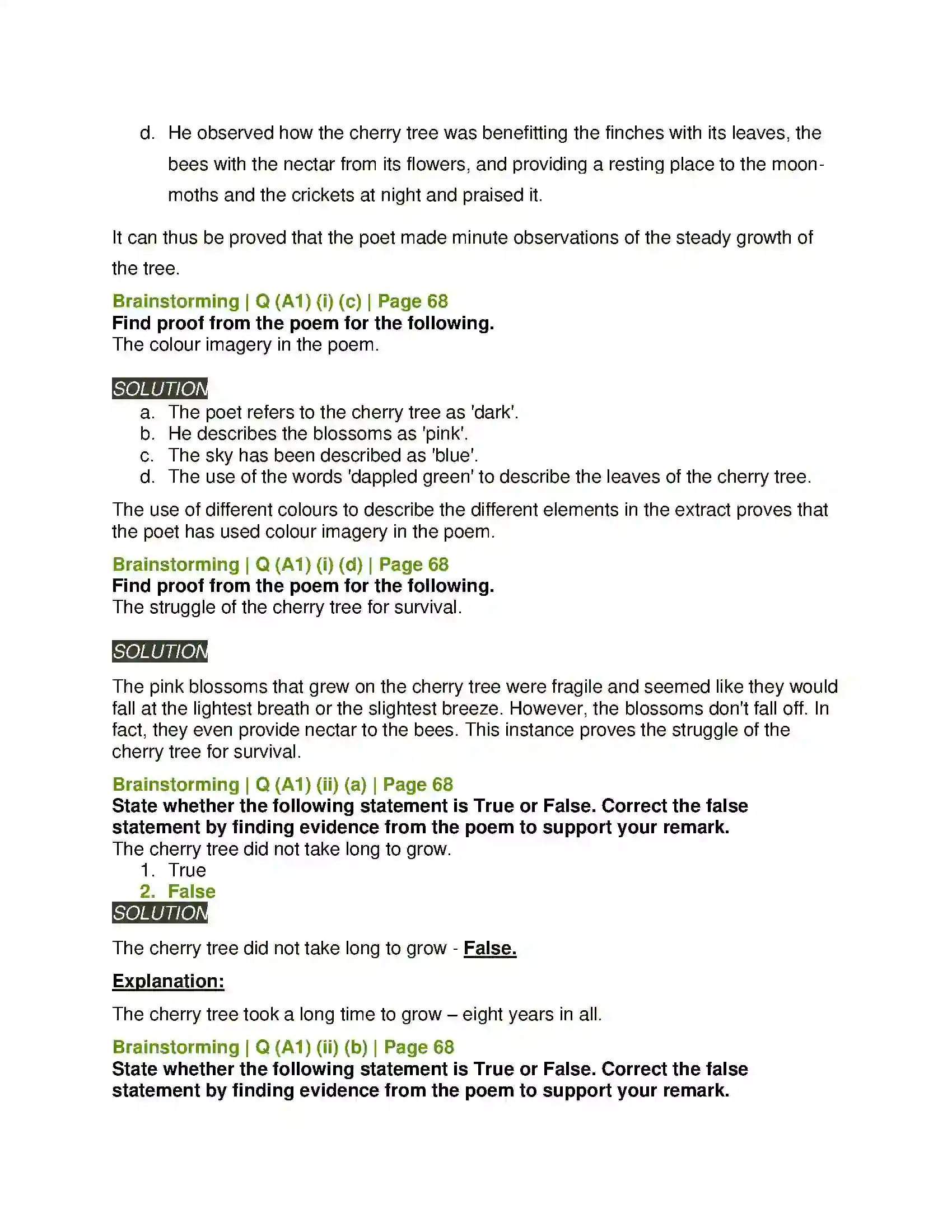 Maharashtra Board Class 11th English 2.1 Cherry Tree Solution 3