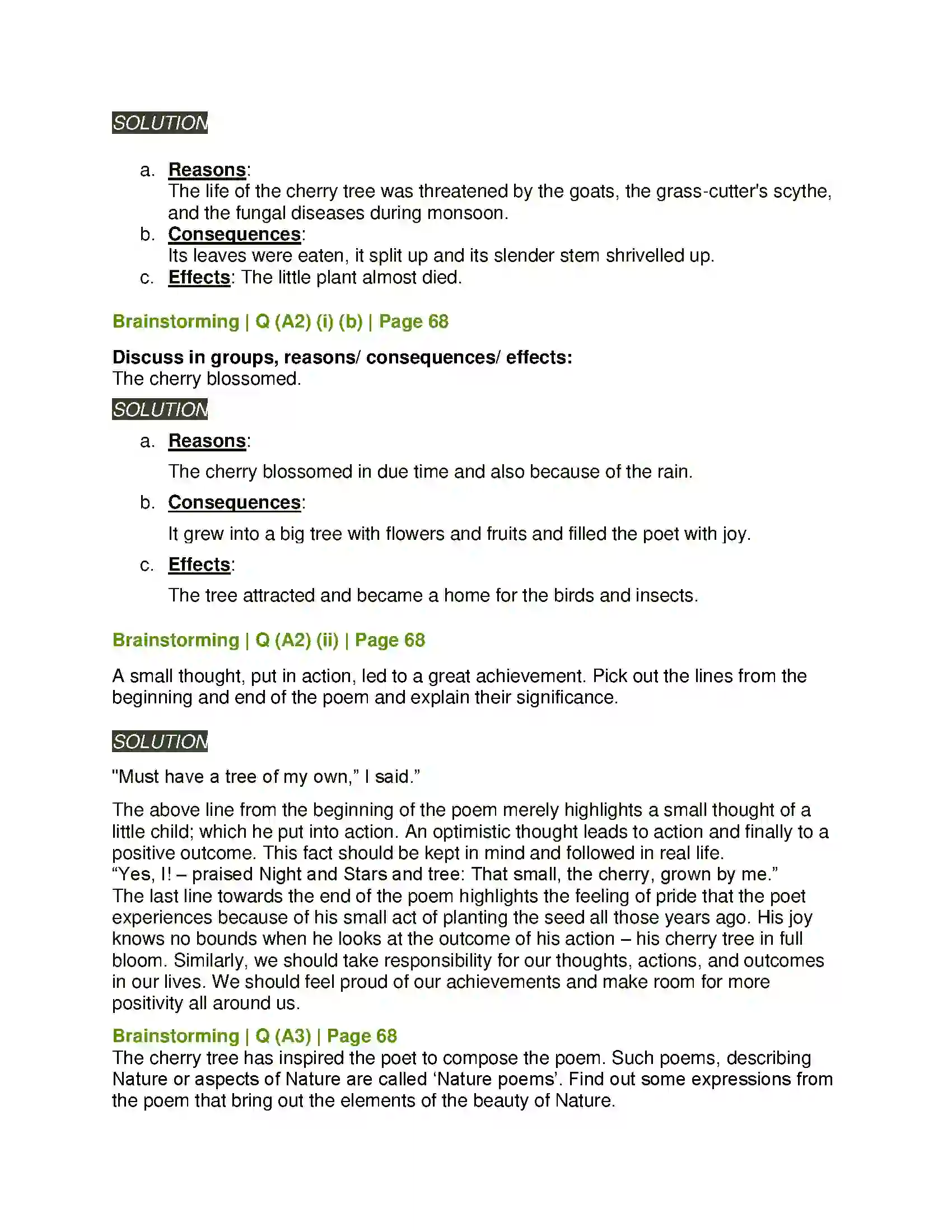 Maharashtra Board Class 11th English 2.1 Cherry Tree Solution 5