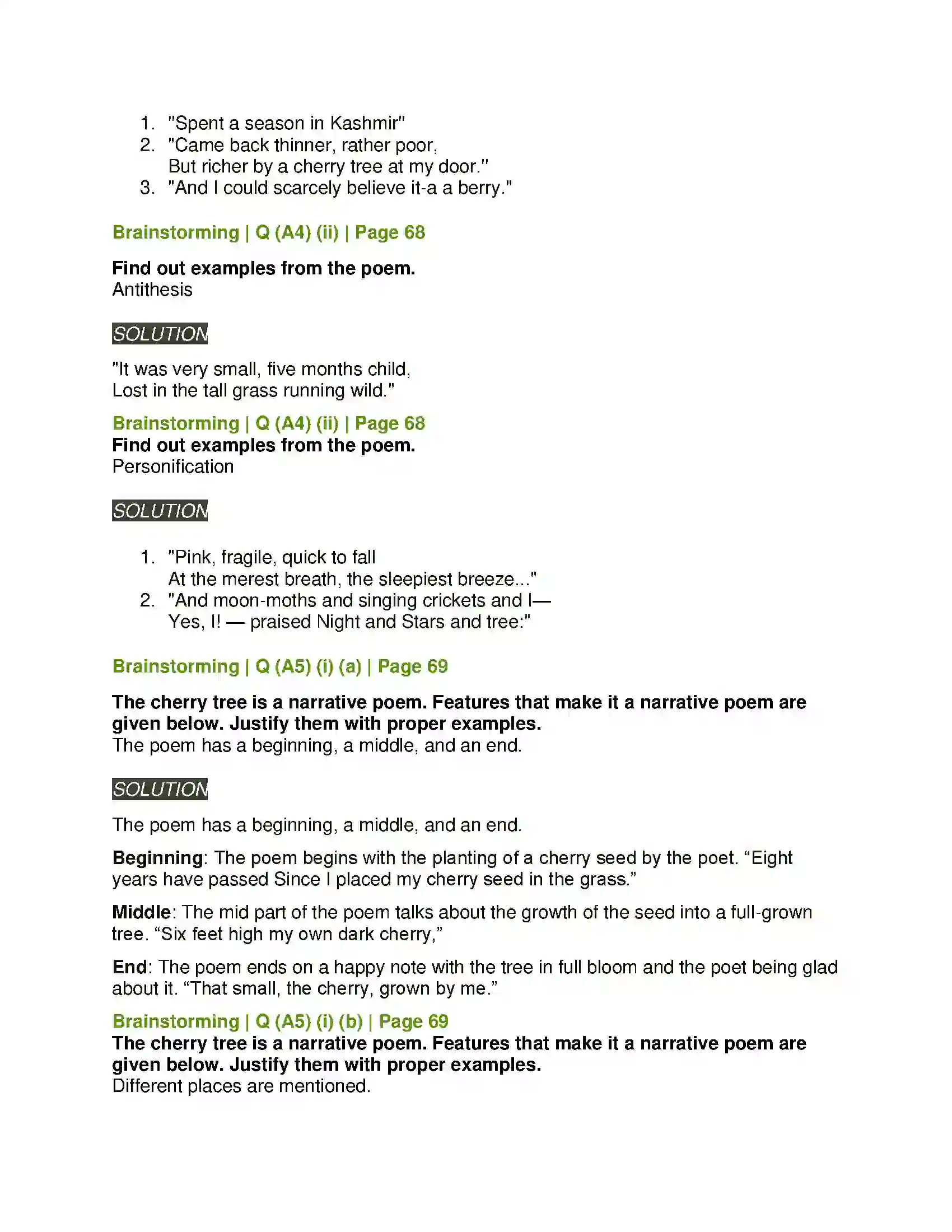 Maharashtra Board Class 11th English 2.1 Cherry Tree Solution 7