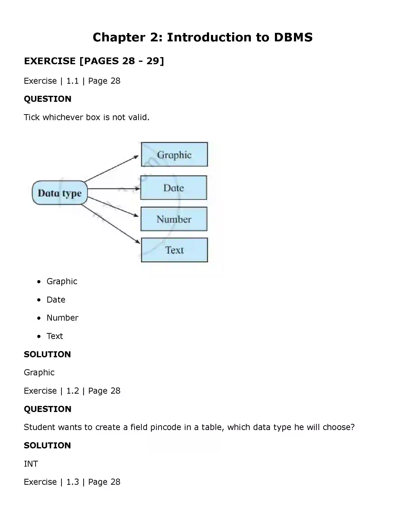 Maharashtra Board Class 11th Information Technology (IT) Introduction to DBMS Solution 1