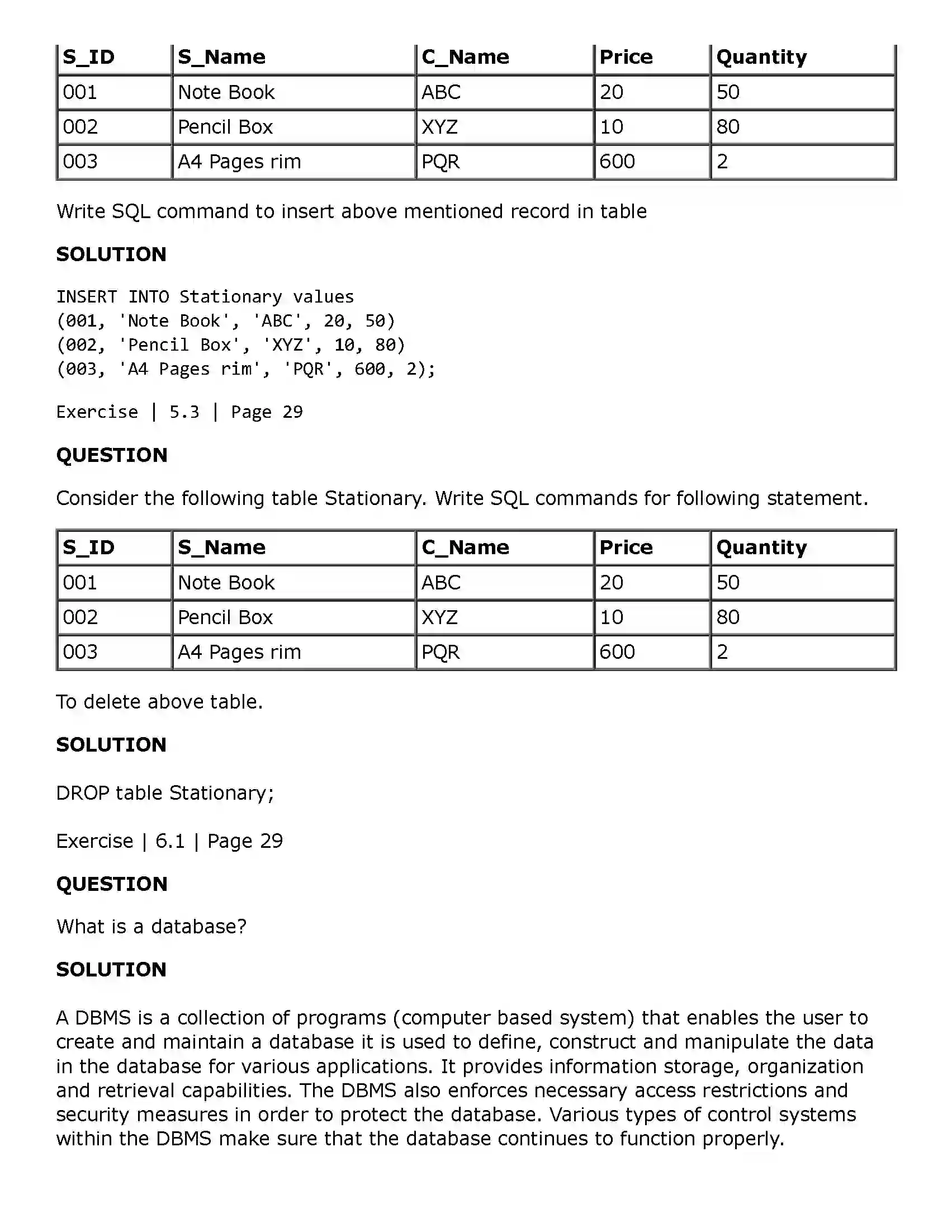 Maharashtra Board Class 11th Information Technology (IT) Introduction to DBMS Solution 6
