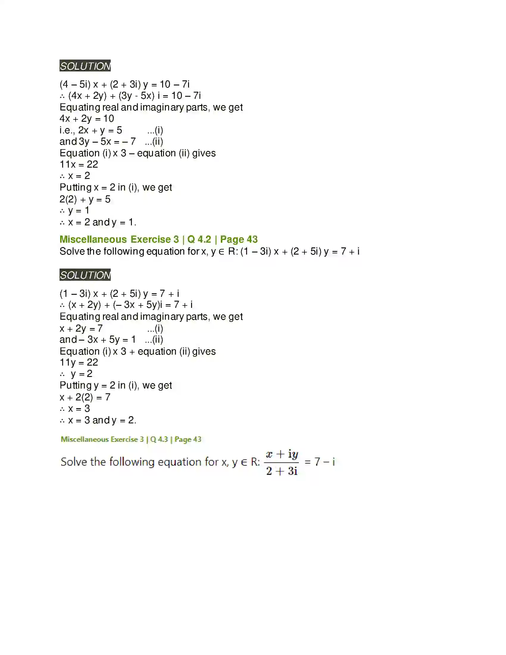 Maharashtra Board Class 11th Mathematics & Statistics - 1 Complex Numbers Solution 46