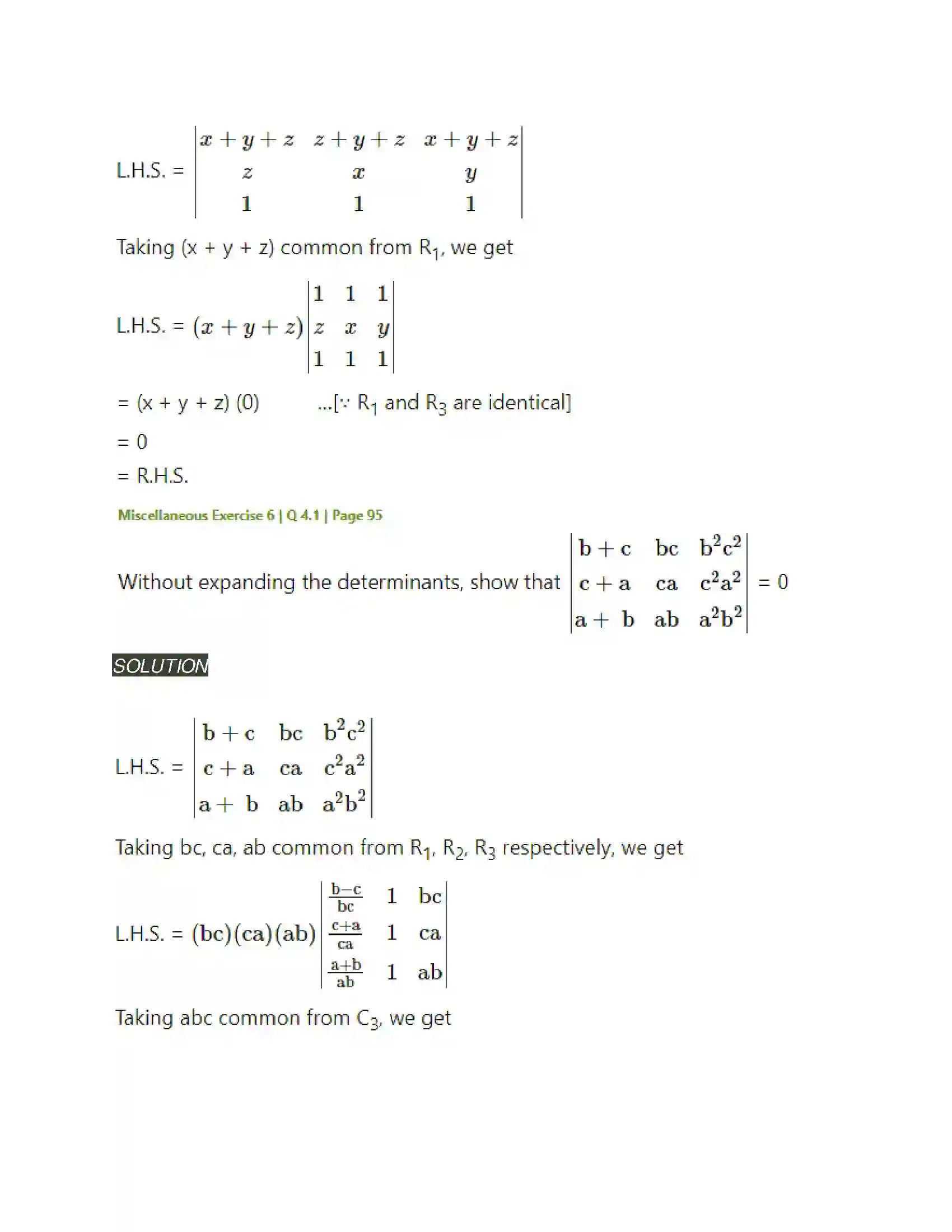 Maharashtra Board Class 11th Mathematics & Statistics - 1 Determinants Solution 39