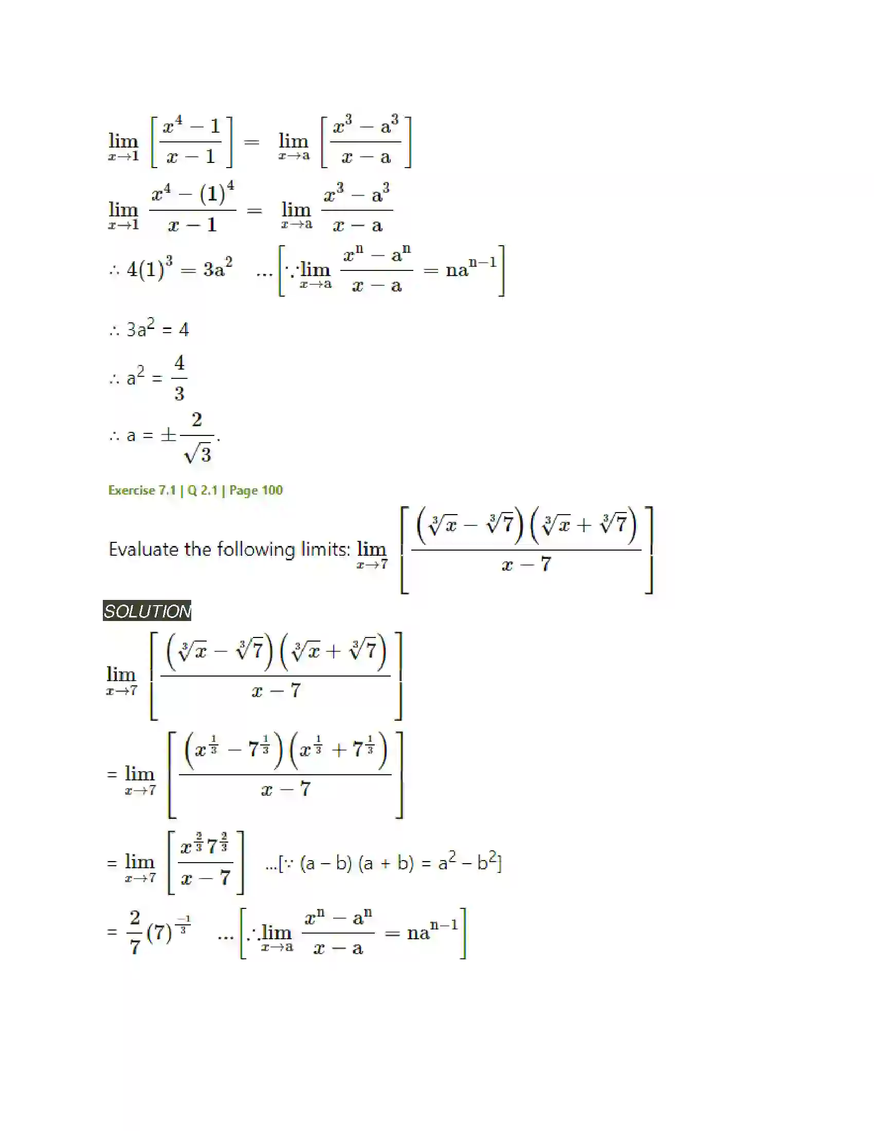Maharashtra Board Class 11th Mathematics & Statistics - 1 Limits Solution 3