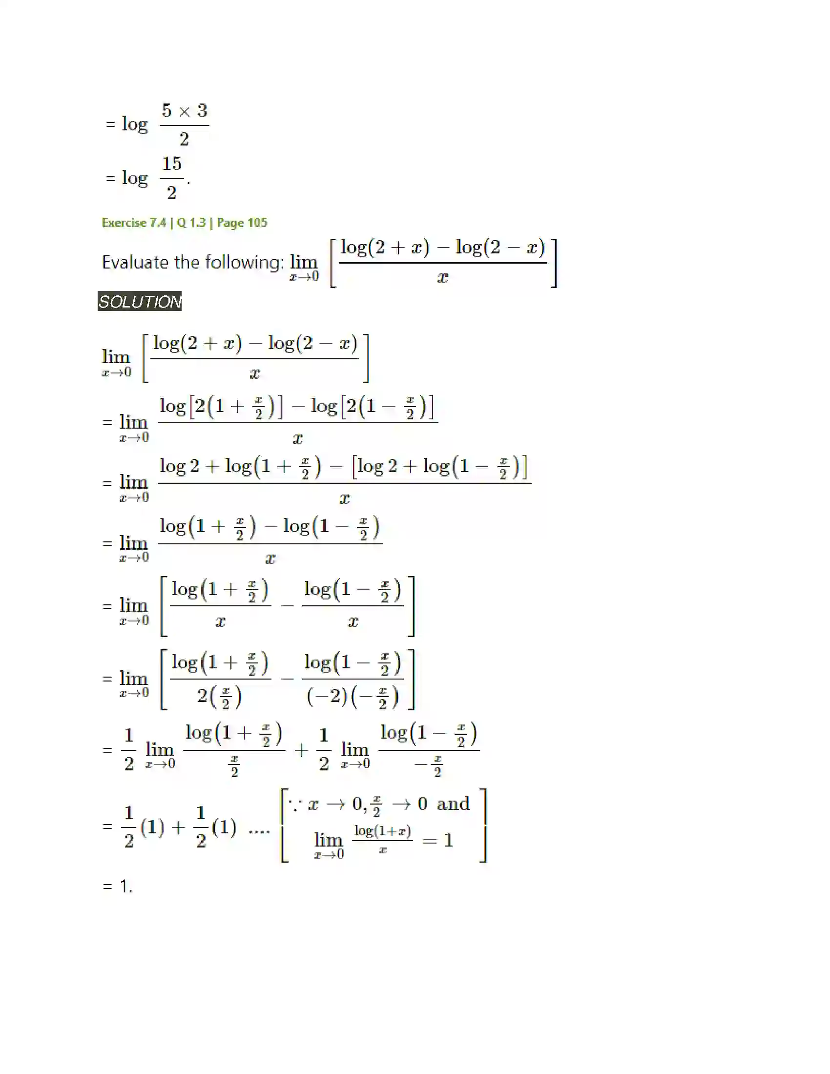 Maharashtra Board Class 11th Mathematics & Statistics - 1 Limits Solution 30
