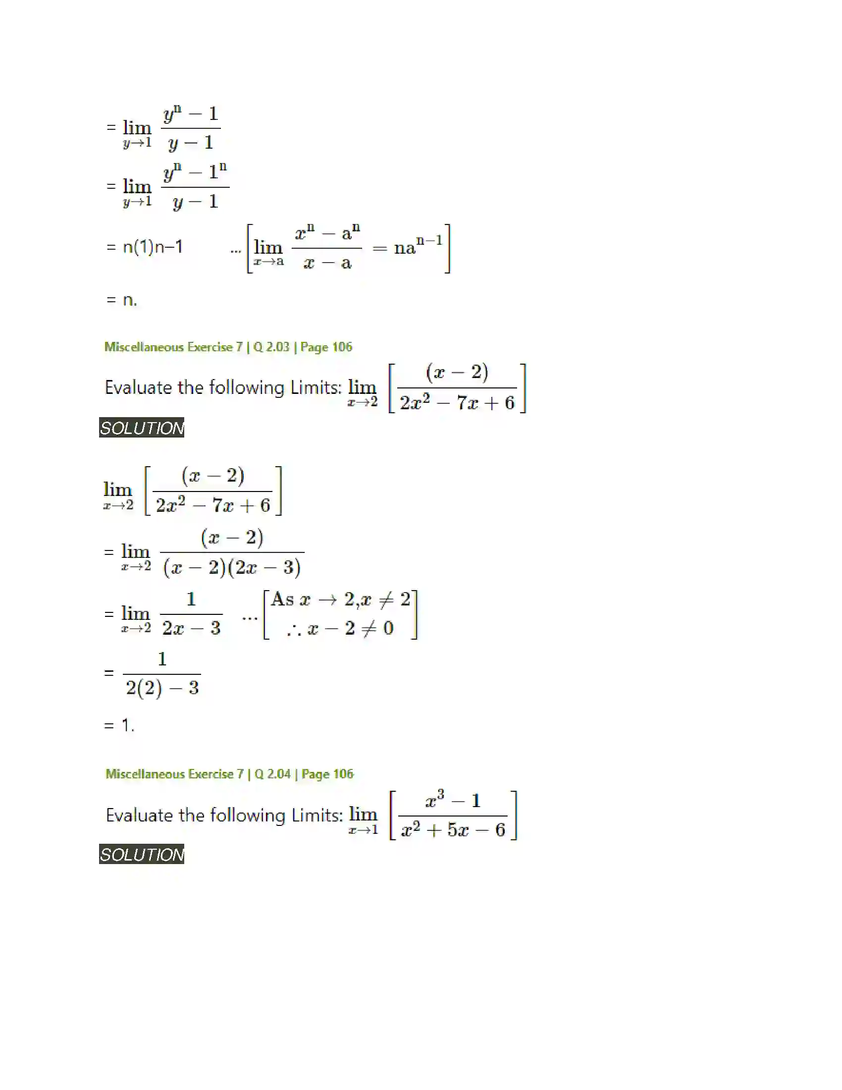 Maharashtra Board Class 11th Mathematics & Statistics - 1 Limits Solution 50