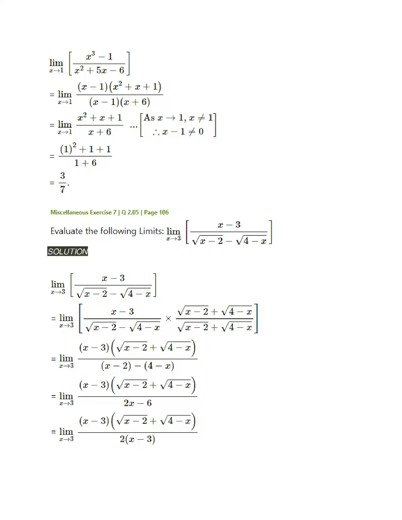 Maharashtra Board Class 11th Mathematics & Statistics - 1 Limits Solution 51