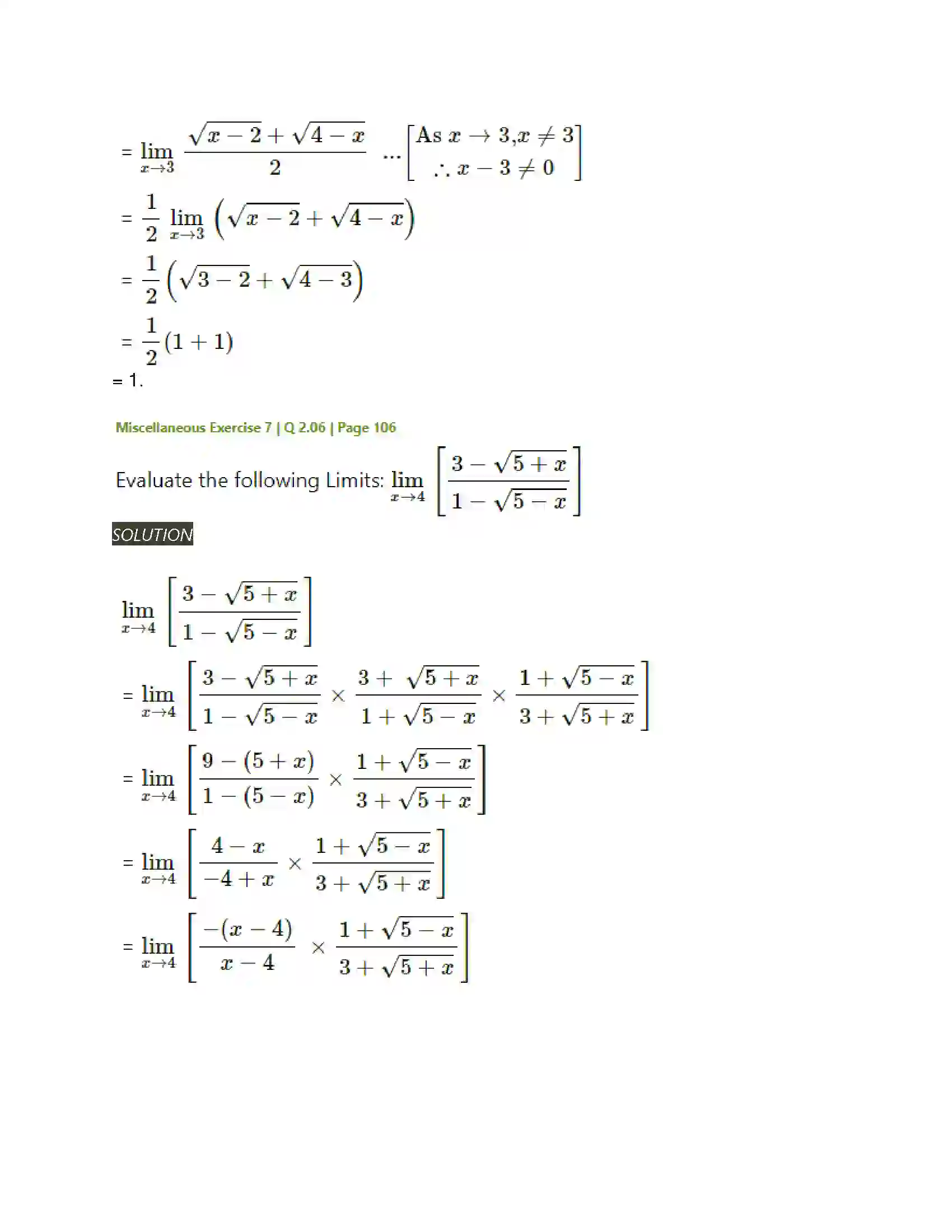 Maharashtra Board Class 11th Mathematics & Statistics - 1 Limits Solution 52