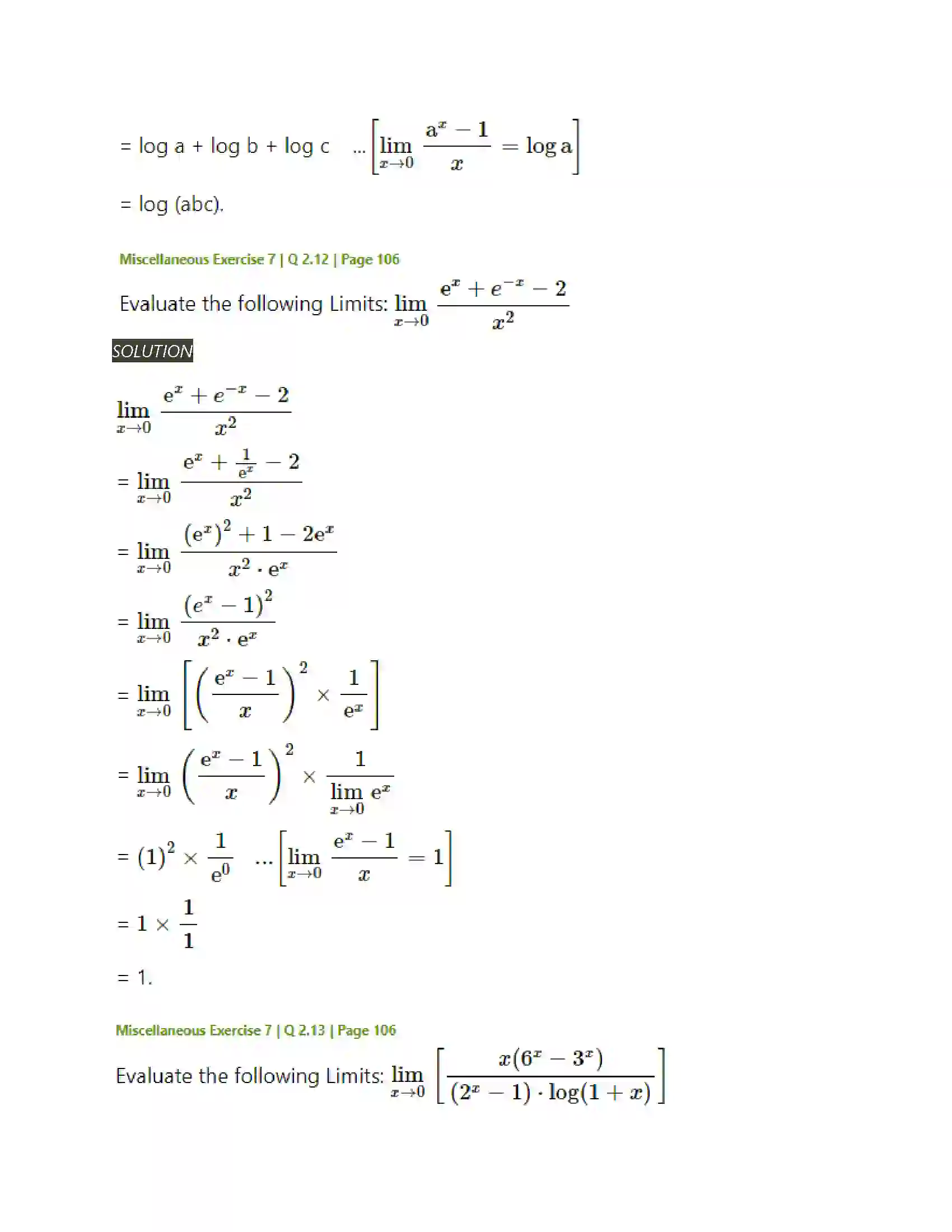 Maharashtra Board Class 11th Mathematics & Statistics - 1 Limits Solution 56