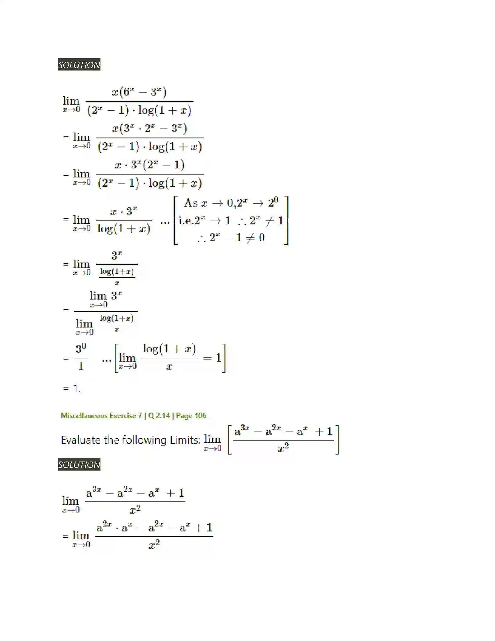 Maharashtra Board Class 11th Mathematics & Statistics - 1 Limits Solution 57