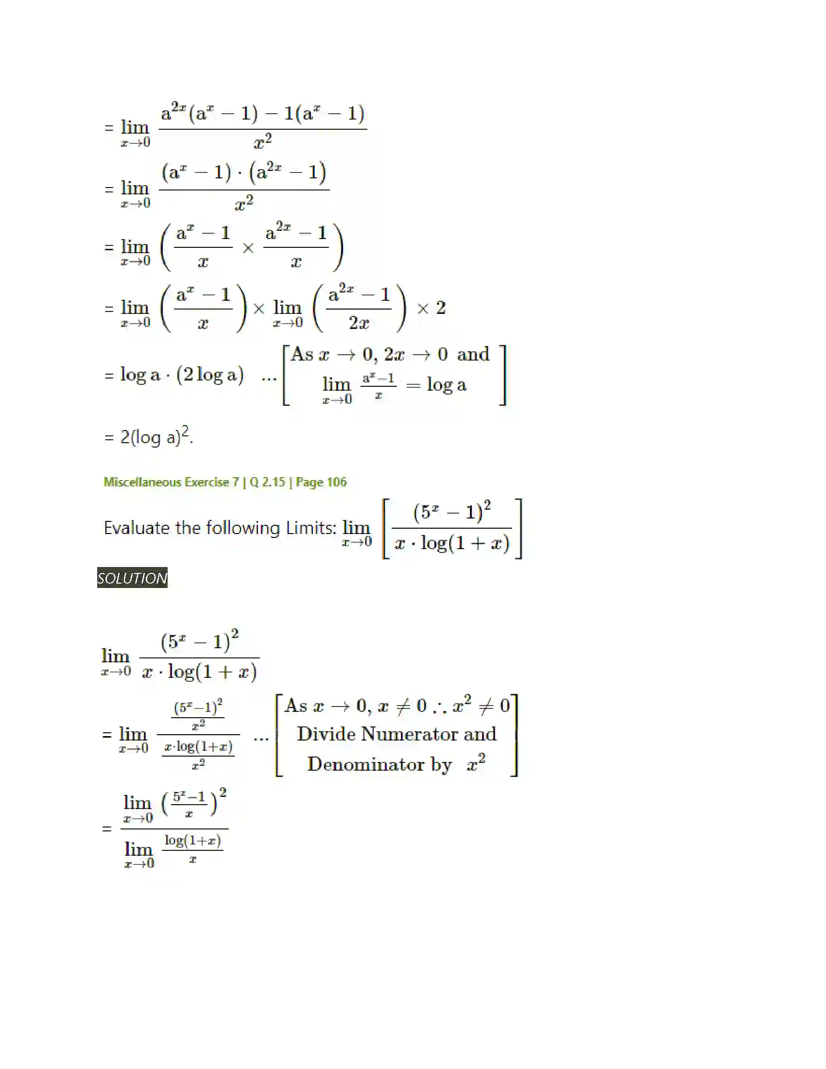 Maharashtra Board Class 11th Mathematics & Statistics - 1 Limits Solution 58