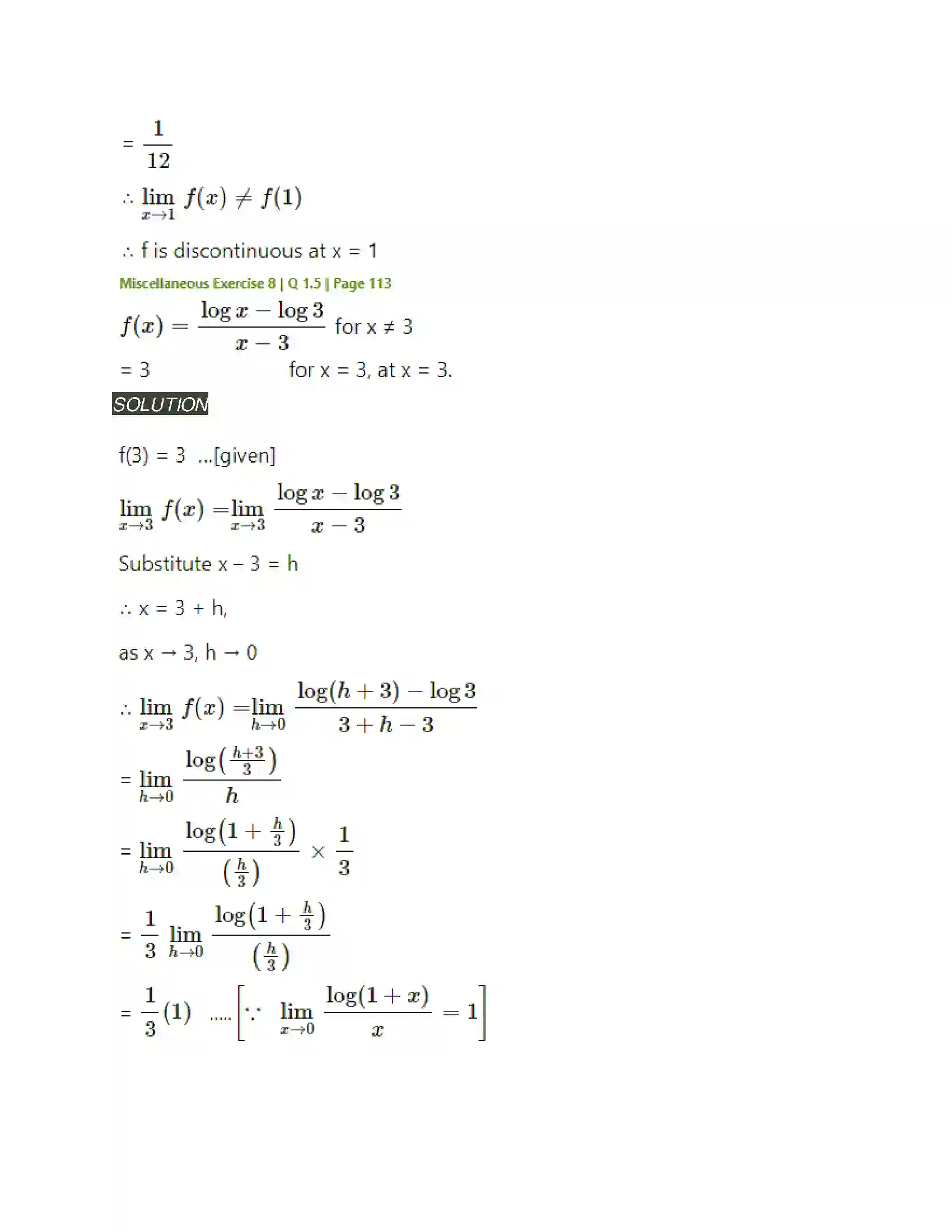 Maharashtra Board Class 11th Mathematics & Statistics - 1 Continuity Solution 16