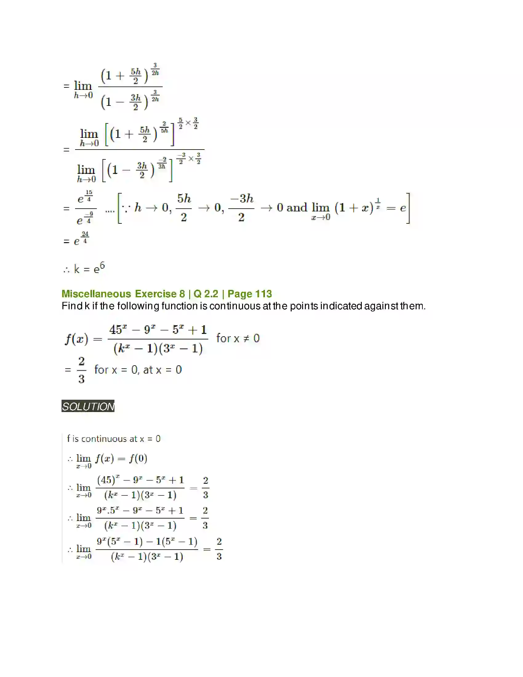 Maharashtra Board Class 11th Mathematics & Statistics - 1 Continuity Solution 18