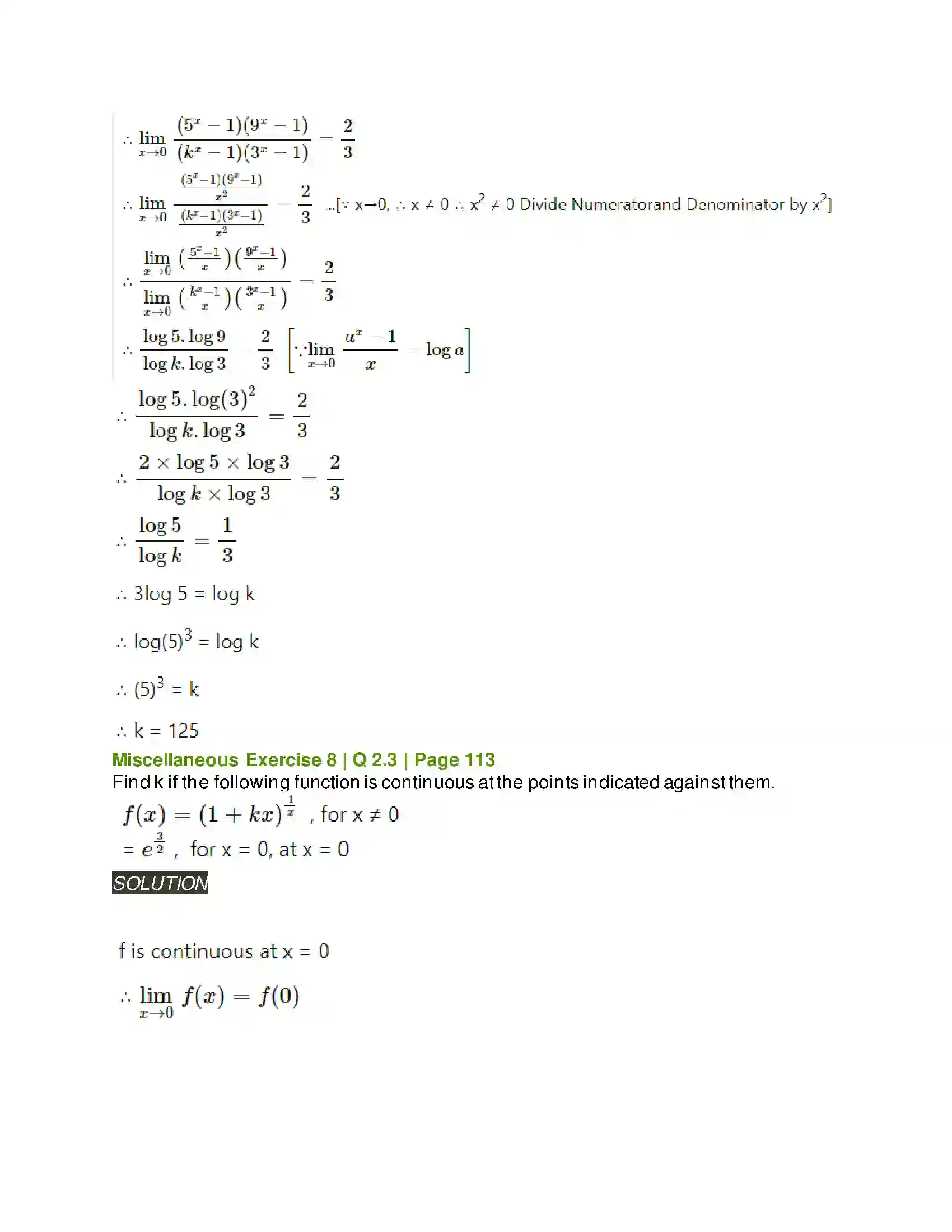 Maharashtra Board Class 11th Mathematics & Statistics - 1 Continuity Solution 19