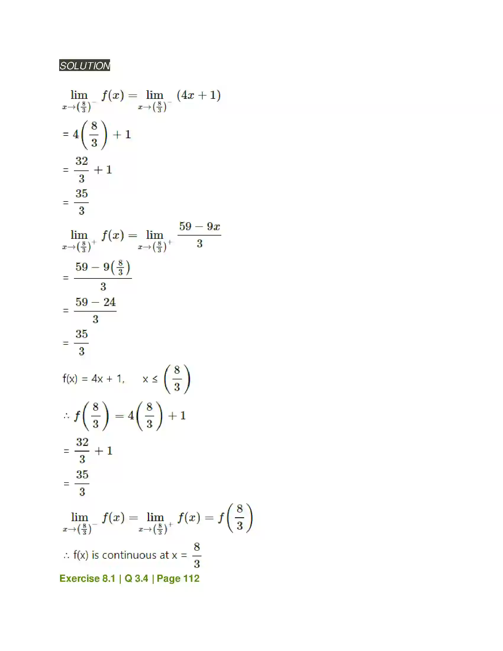 Maharashtra Board Class 11th Mathematics & Statistics - 1 Continuity Solution 6