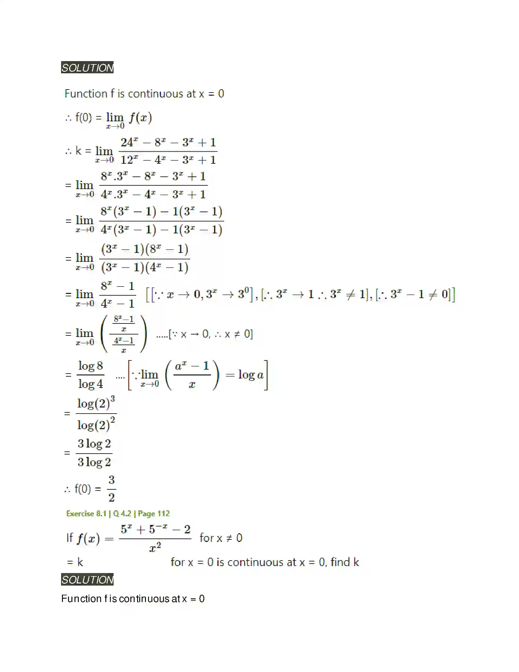 Maharashtra Board Class 11th Mathematics & Statistics - 1 Continuity Solution 8