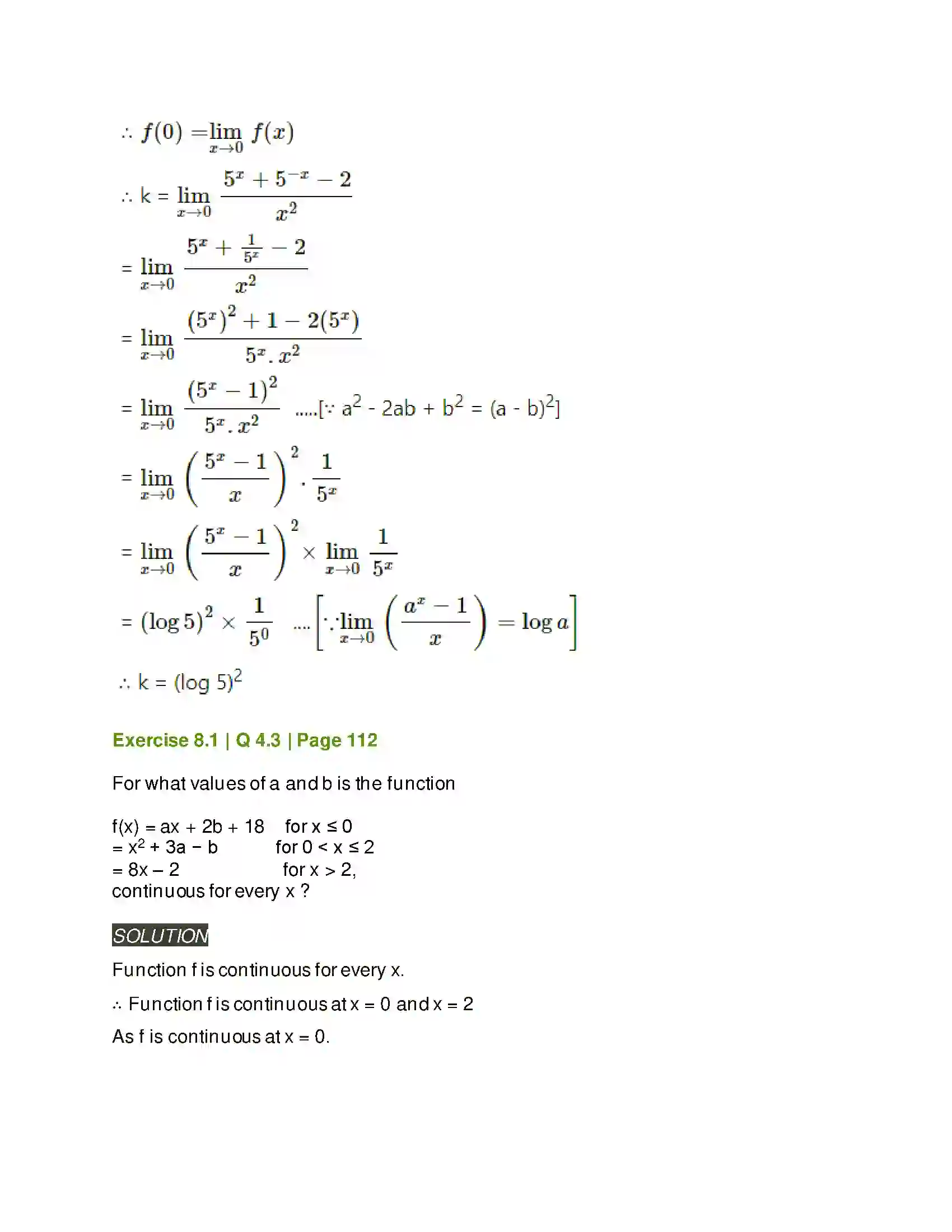 Maharashtra Board Class 11th Mathematics & Statistics - 1 Continuity Solution 9