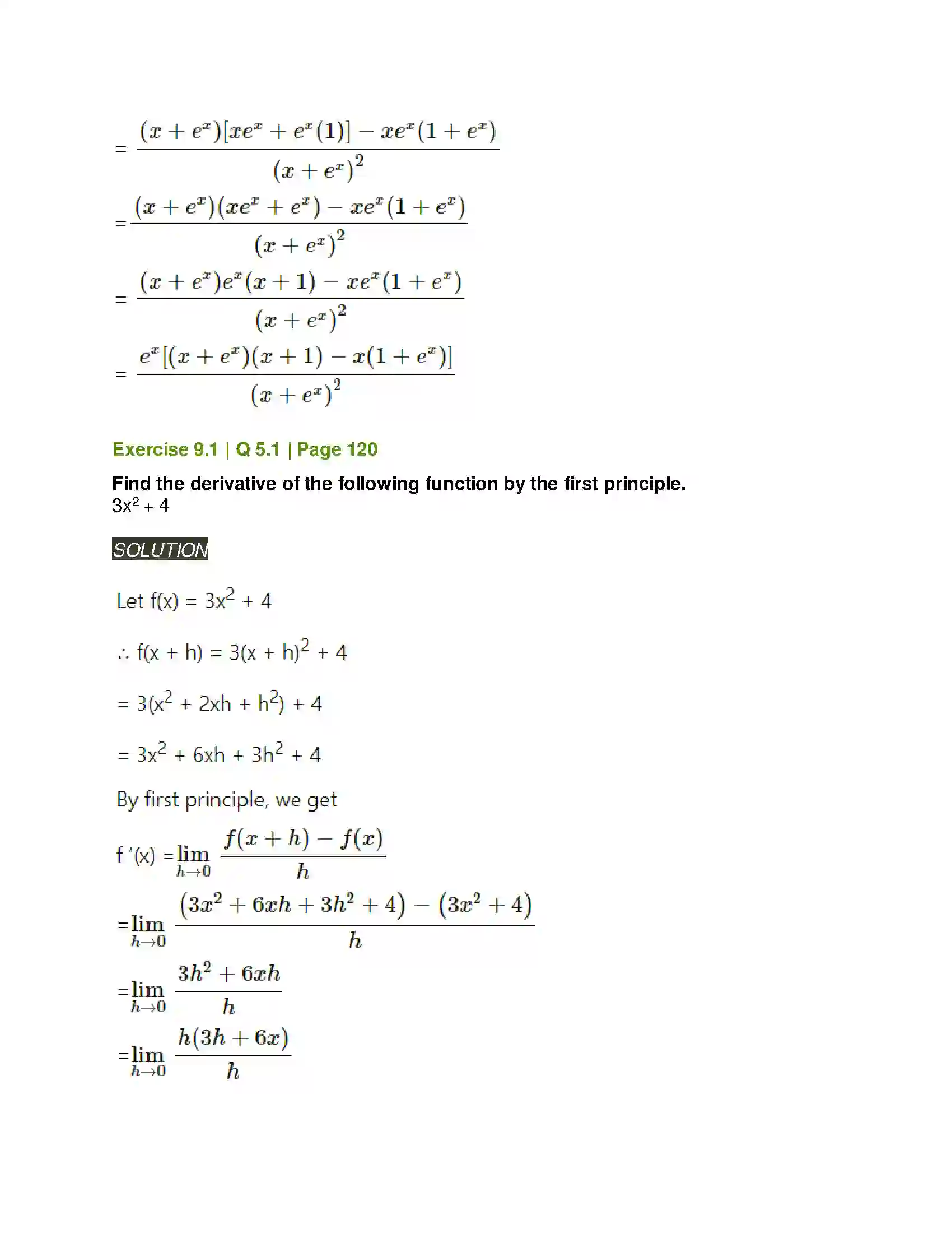 Maharashtra Board Class 11th Mathematics & Statistics - 1 Differentiation Solution 13