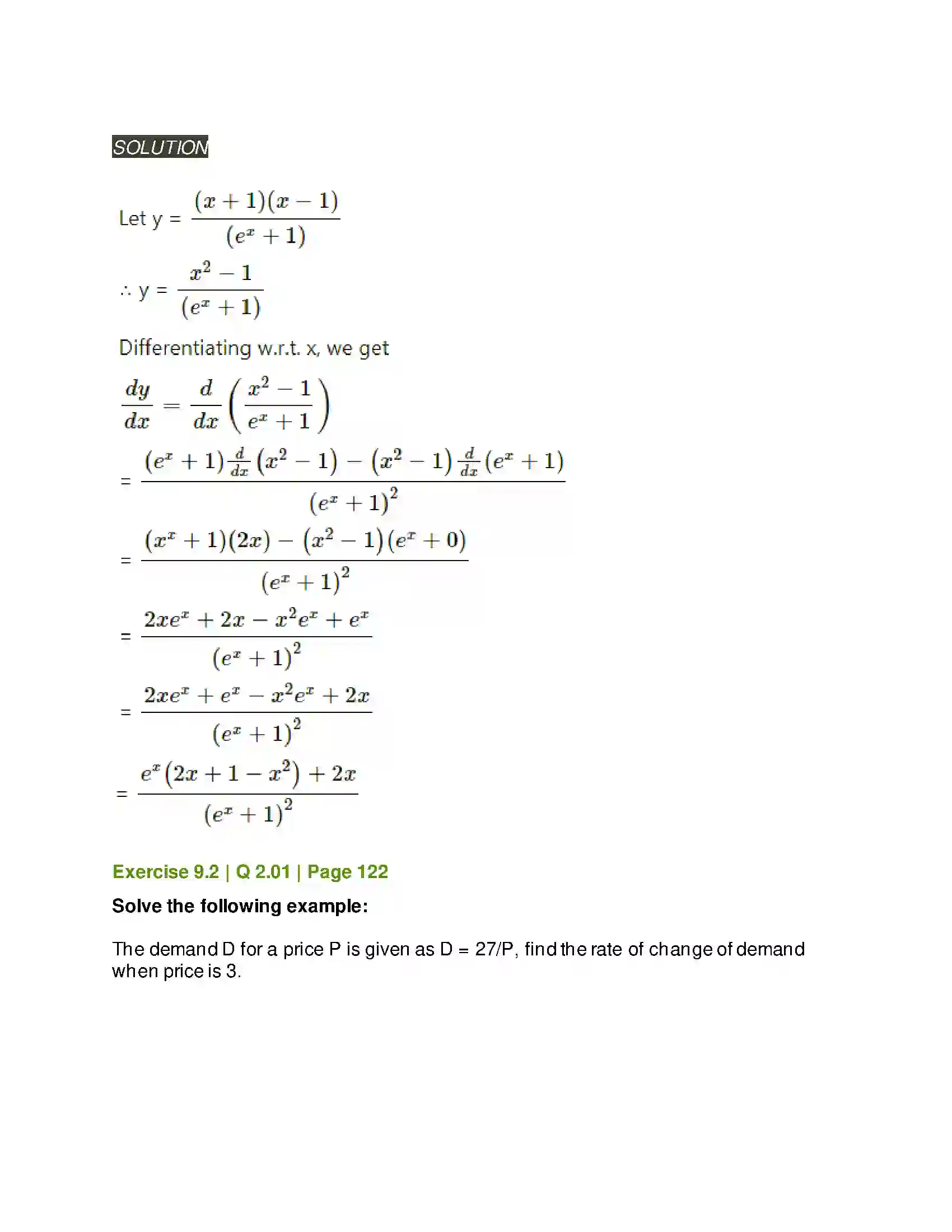 Maharashtra Board Class 11th Mathematics & Statistics - 1 Differentiation Solution 23