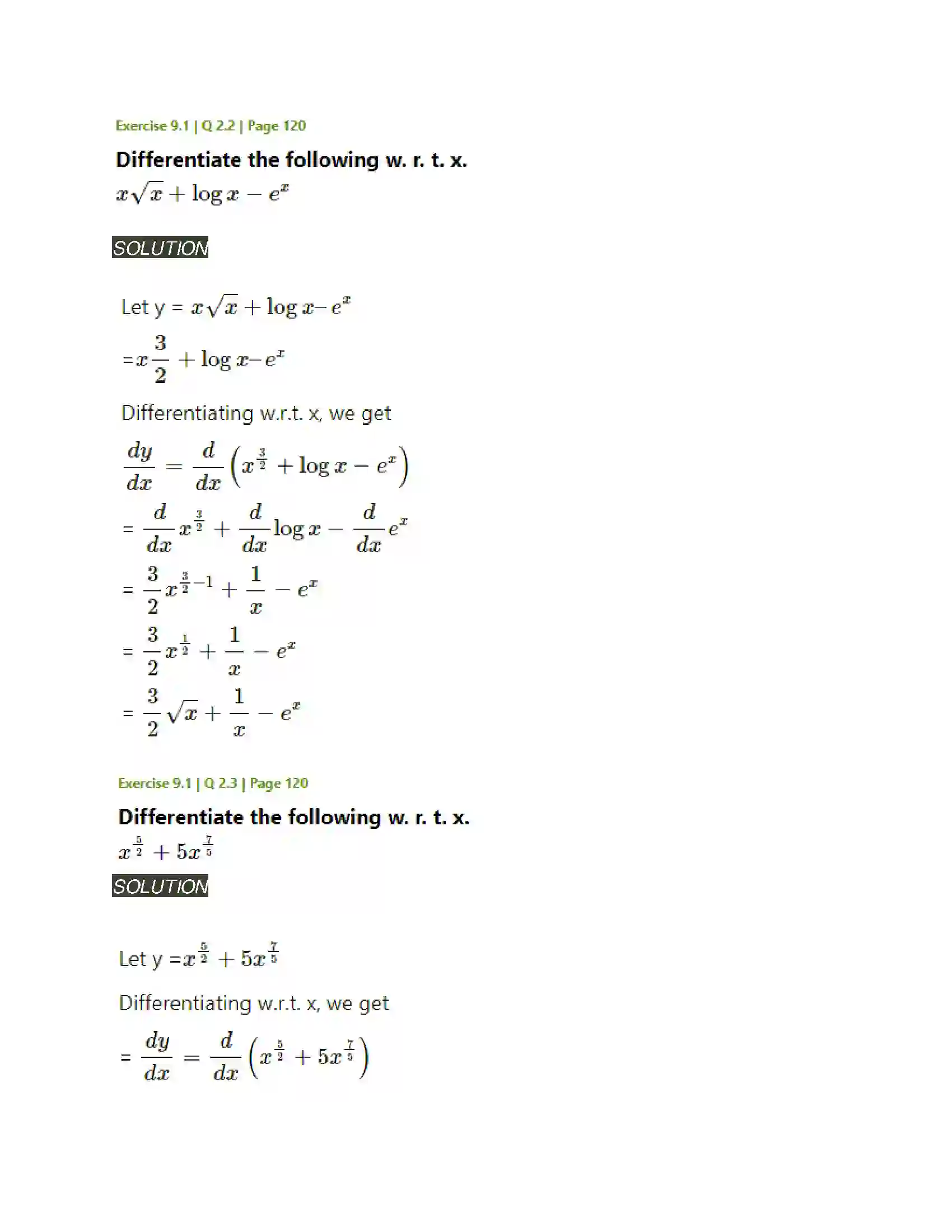 Maharashtra Board Class 11th Mathematics & Statistics - 1 Differentiation Solution 4
