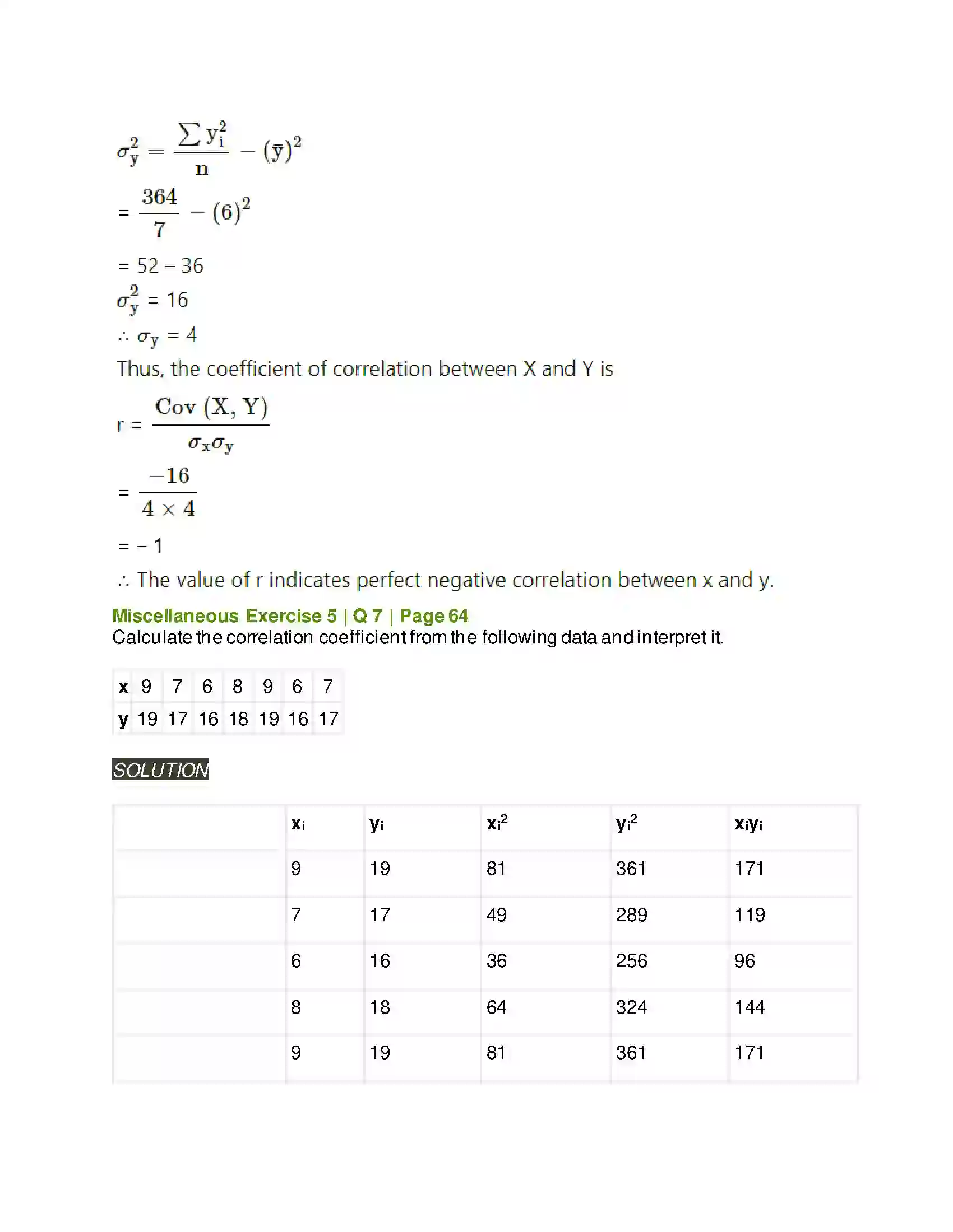 Maharashtra Board Class 11th Mathematics & Statistics - 2 Correlation Solution 19