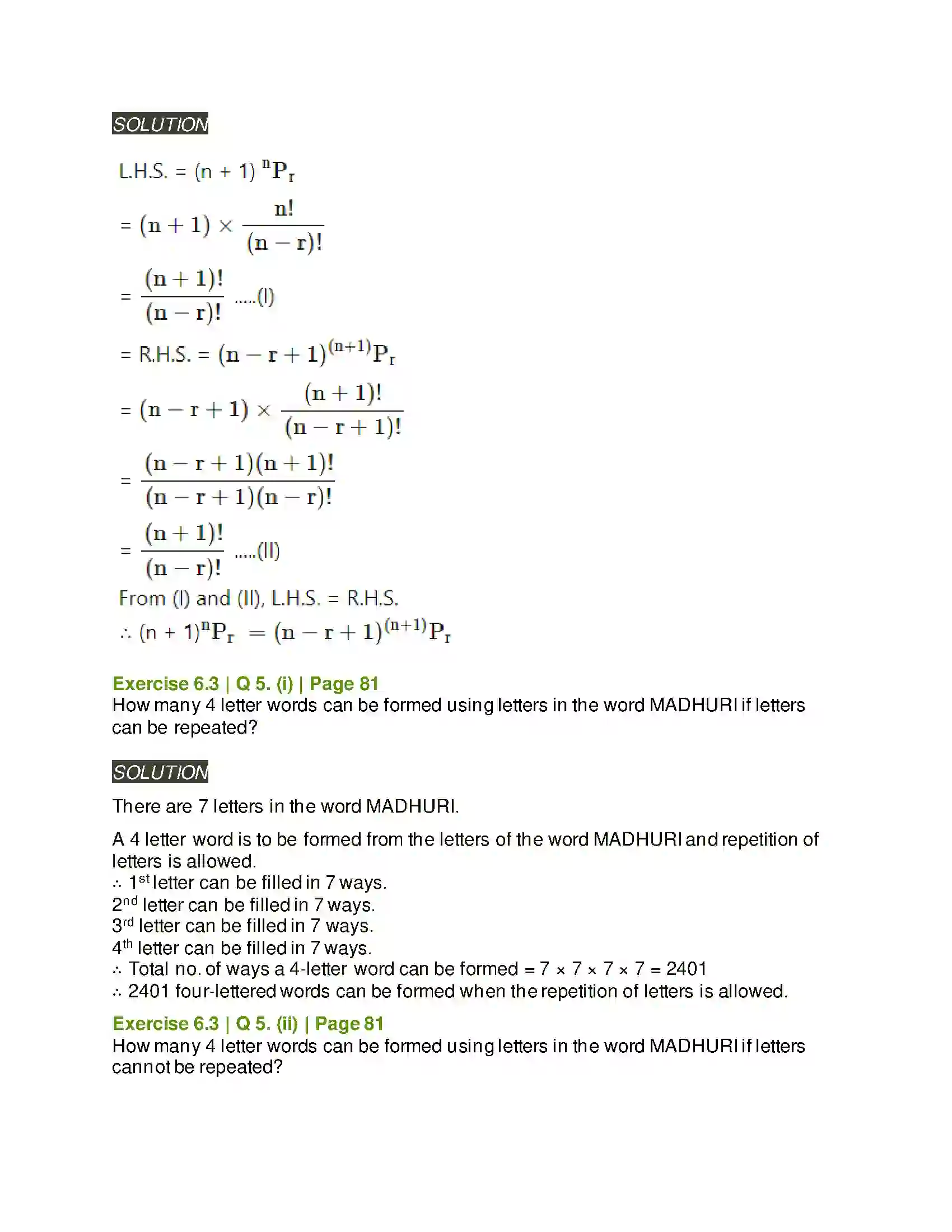 Maharashtra Board Class 11th Mathematics & Statistics - 2 Permutations and Combinations Solution 25