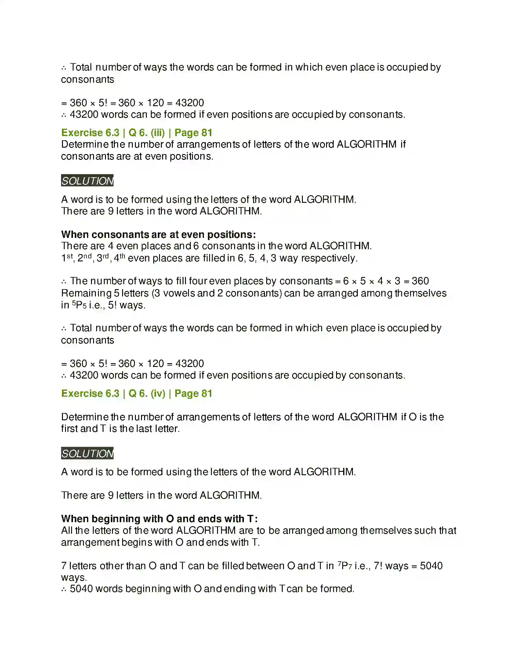 Maharashtra Board Class 11th Mathematics & Statistics - 2 Permutations and Combinations Solution 27
