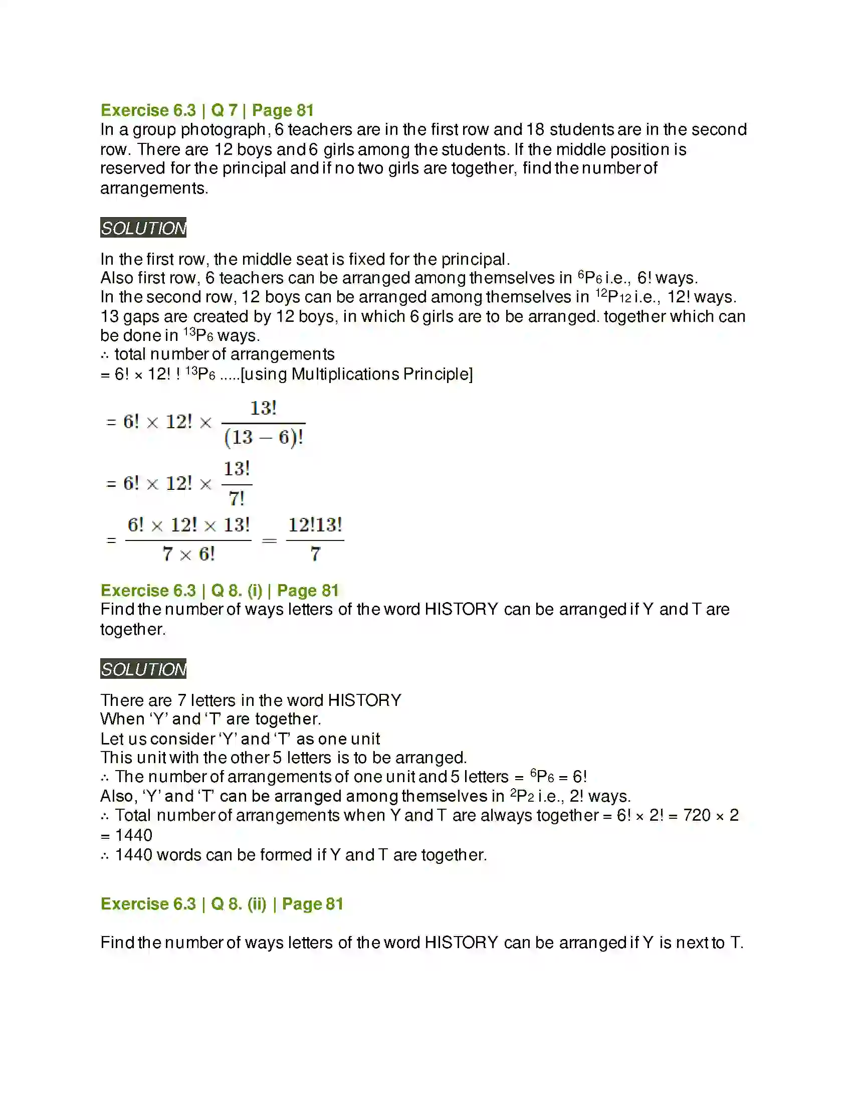Maharashtra Board Class 11th Mathematics & Statistics - 2 Permutations and Combinations Solution 28