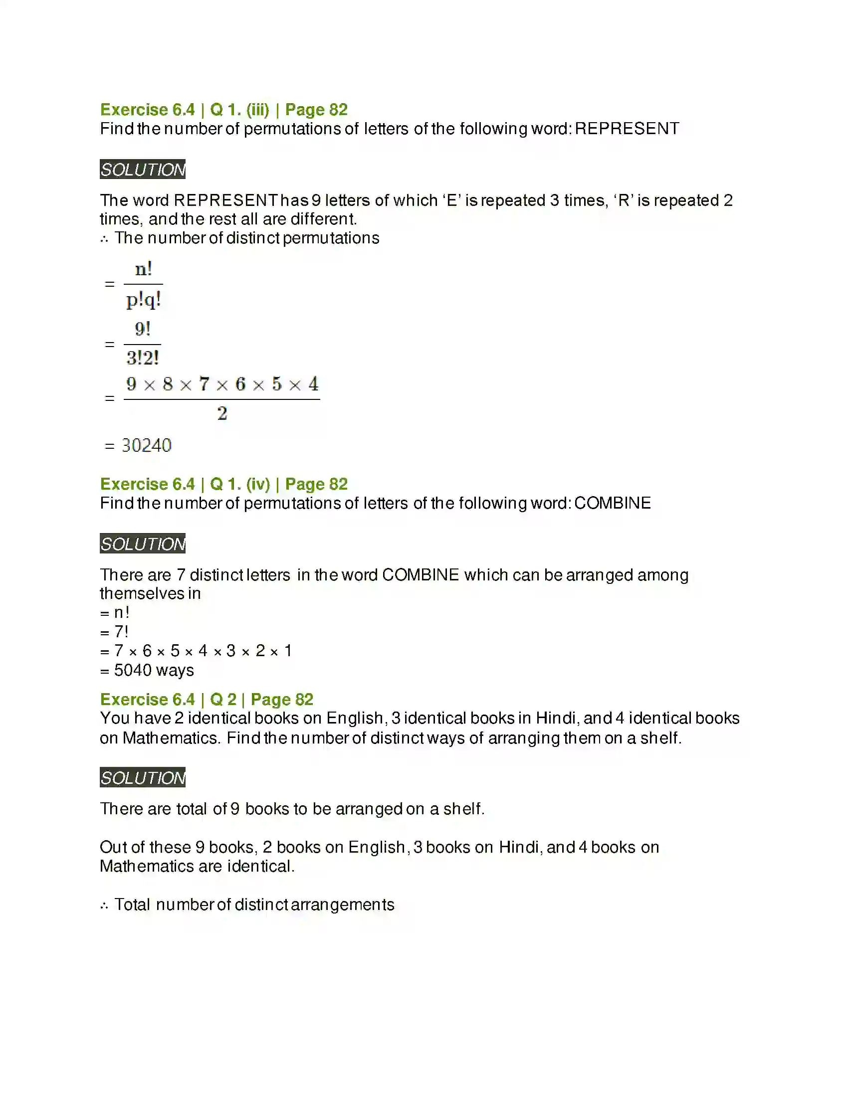 Maharashtra Board Class 11th Mathematics & Statistics - 2 Permutations and Combinations Solution 34