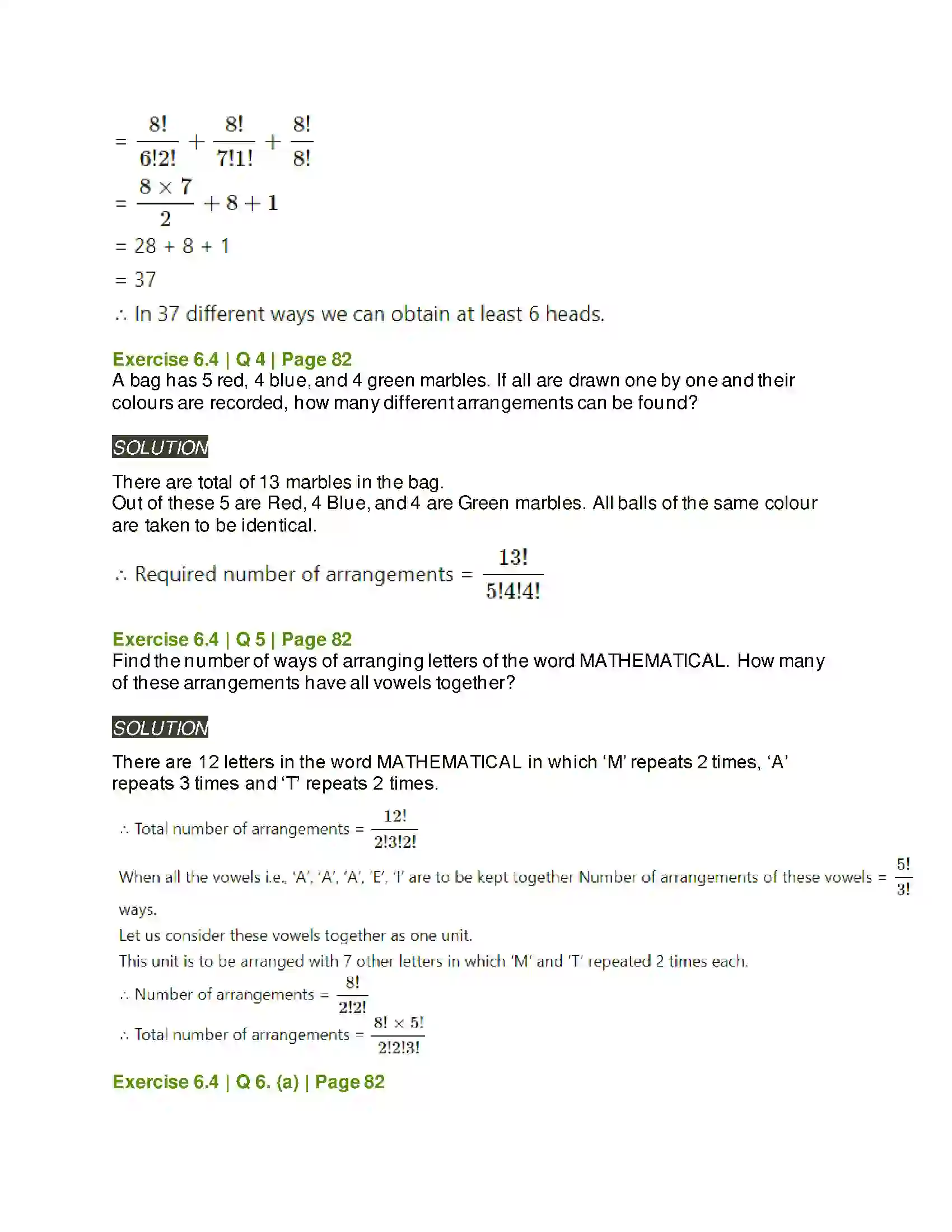 Maharashtra Board Class 11th Mathematics & Statistics - 2 Permutations and Combinations Solution 36