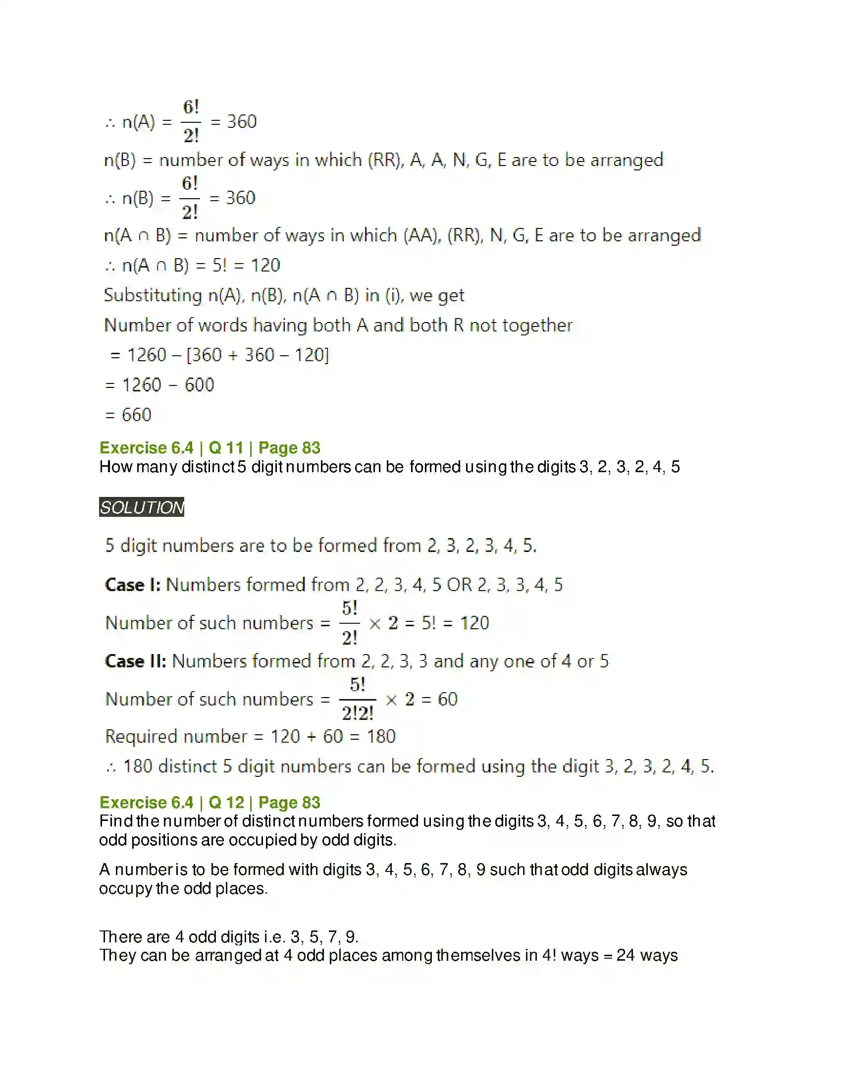 Maharashtra Board Class 11th Mathematics & Statistics - 2 Permutations and Combinations Solution 40