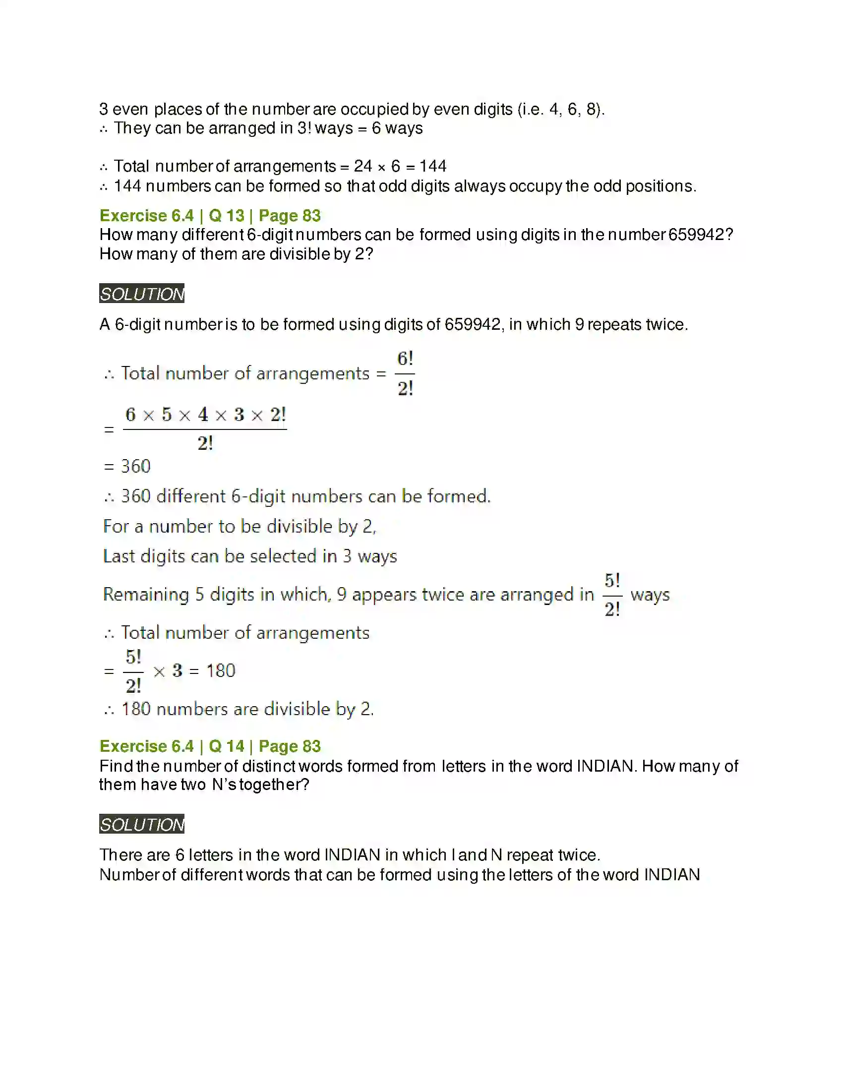 Maharashtra Board Class 11th Mathematics & Statistics - 2 Permutations and Combinations Solution 41