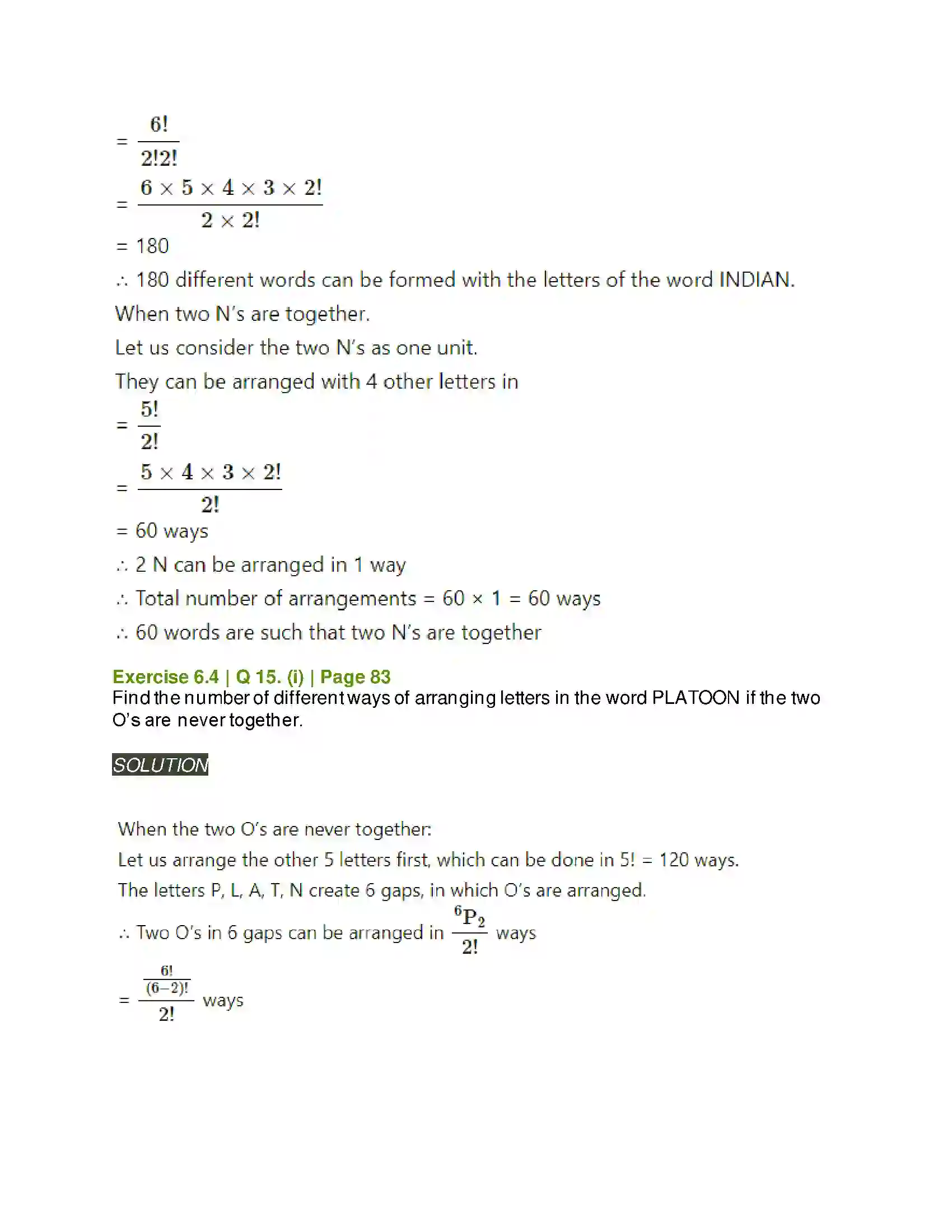 Maharashtra Board Class 11th Mathematics & Statistics - 2 Permutations and Combinations Solution 42