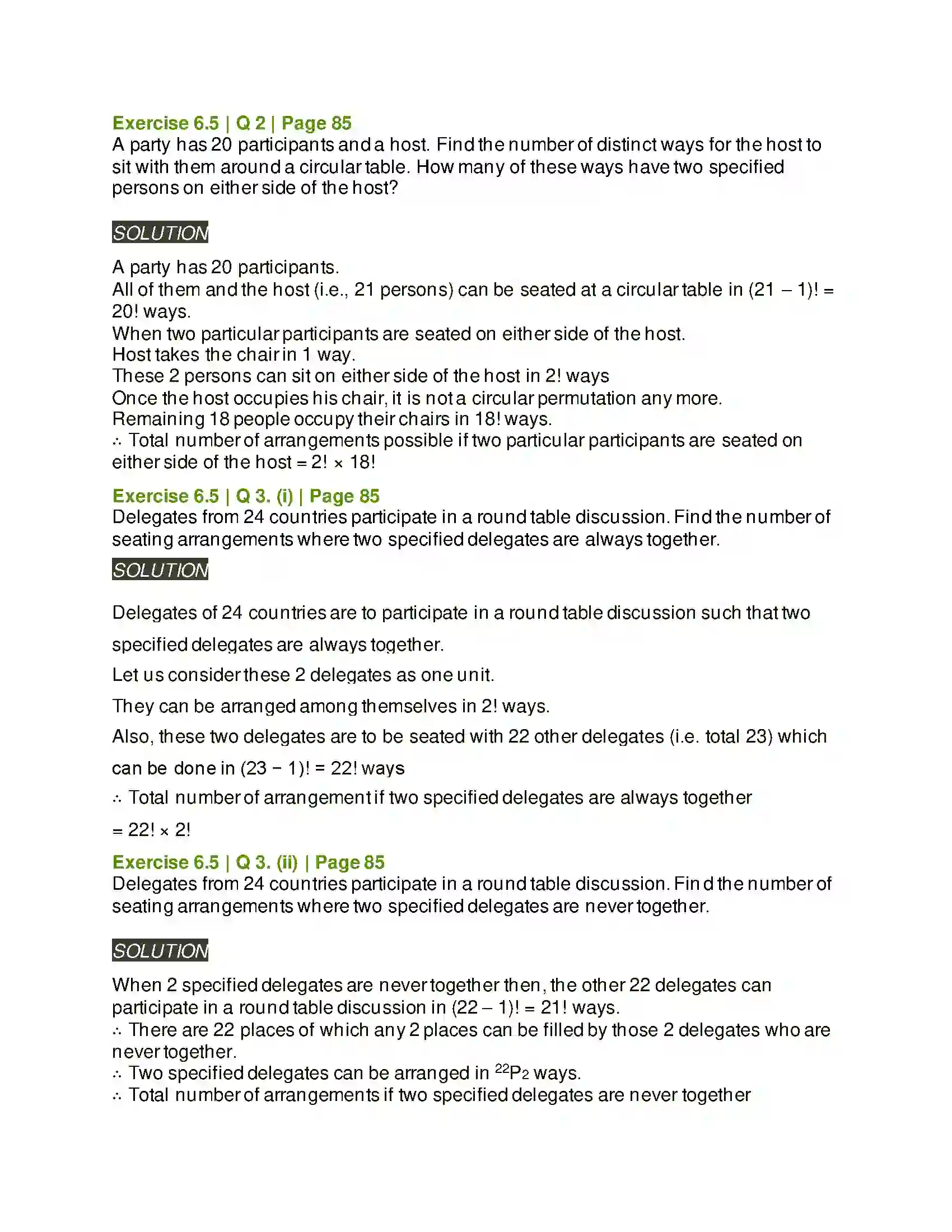 Maharashtra Board Class 11th Mathematics & Statistics - 2 Permutations and Combinations Solution 44