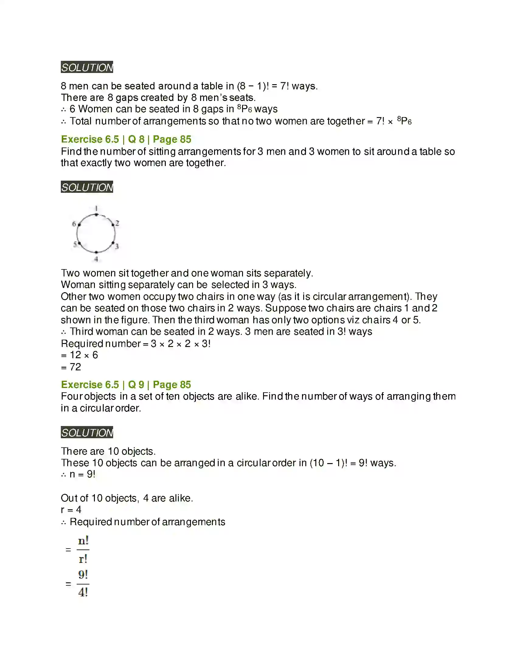 Maharashtra Board Class 11th Mathematics & Statistics - 2 Permutations and Combinations Solution 47