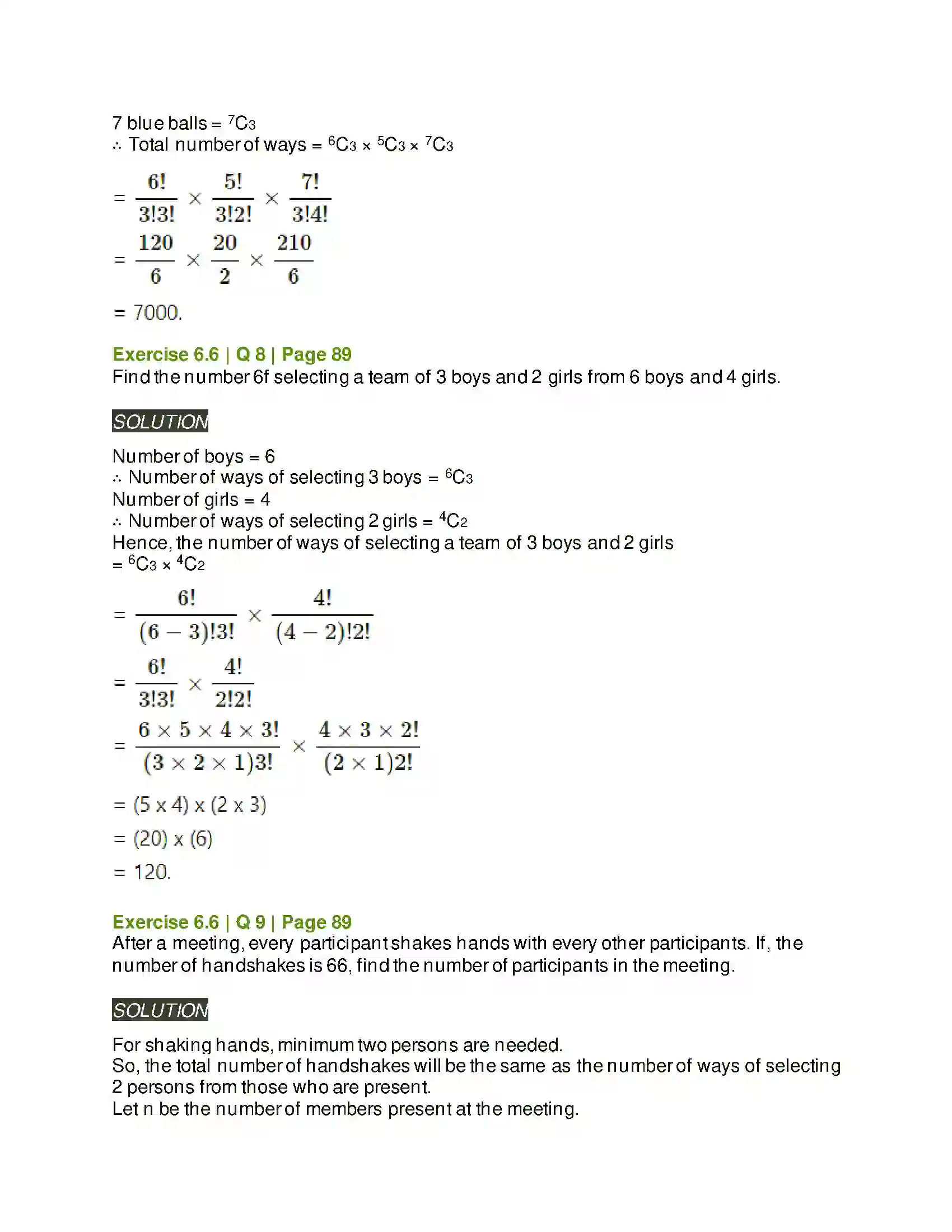 Maharashtra Board Class 11th Mathematics & Statistics - 2 Permutations and Combinations Solution 58